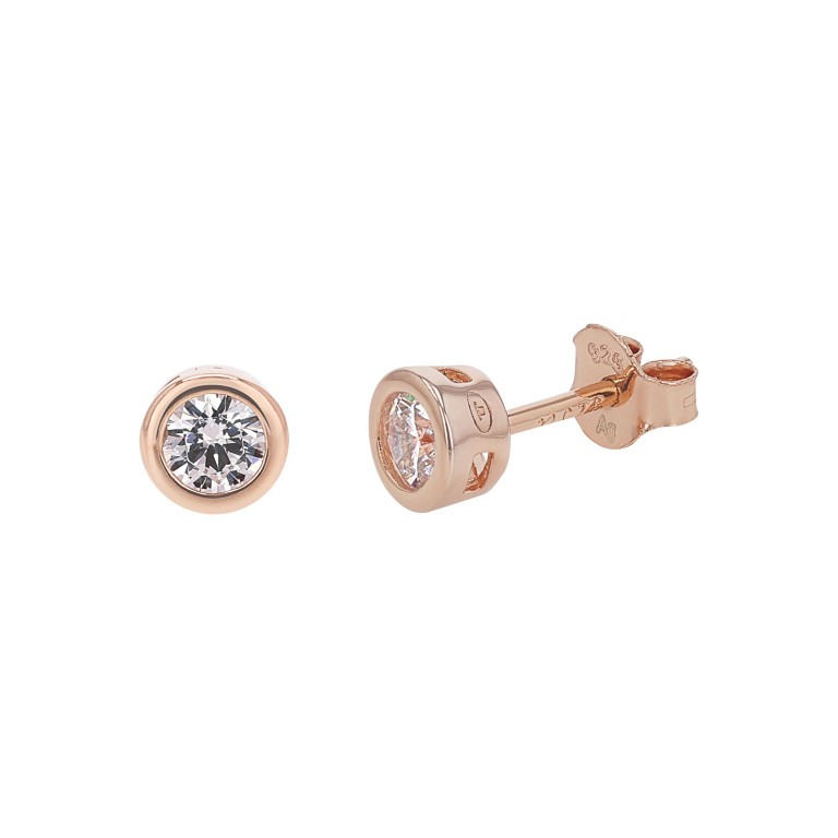 Tom Tailor Damen Ohrstecker 2100579 Silber 925 rosévergoldet synth. Zirkonia