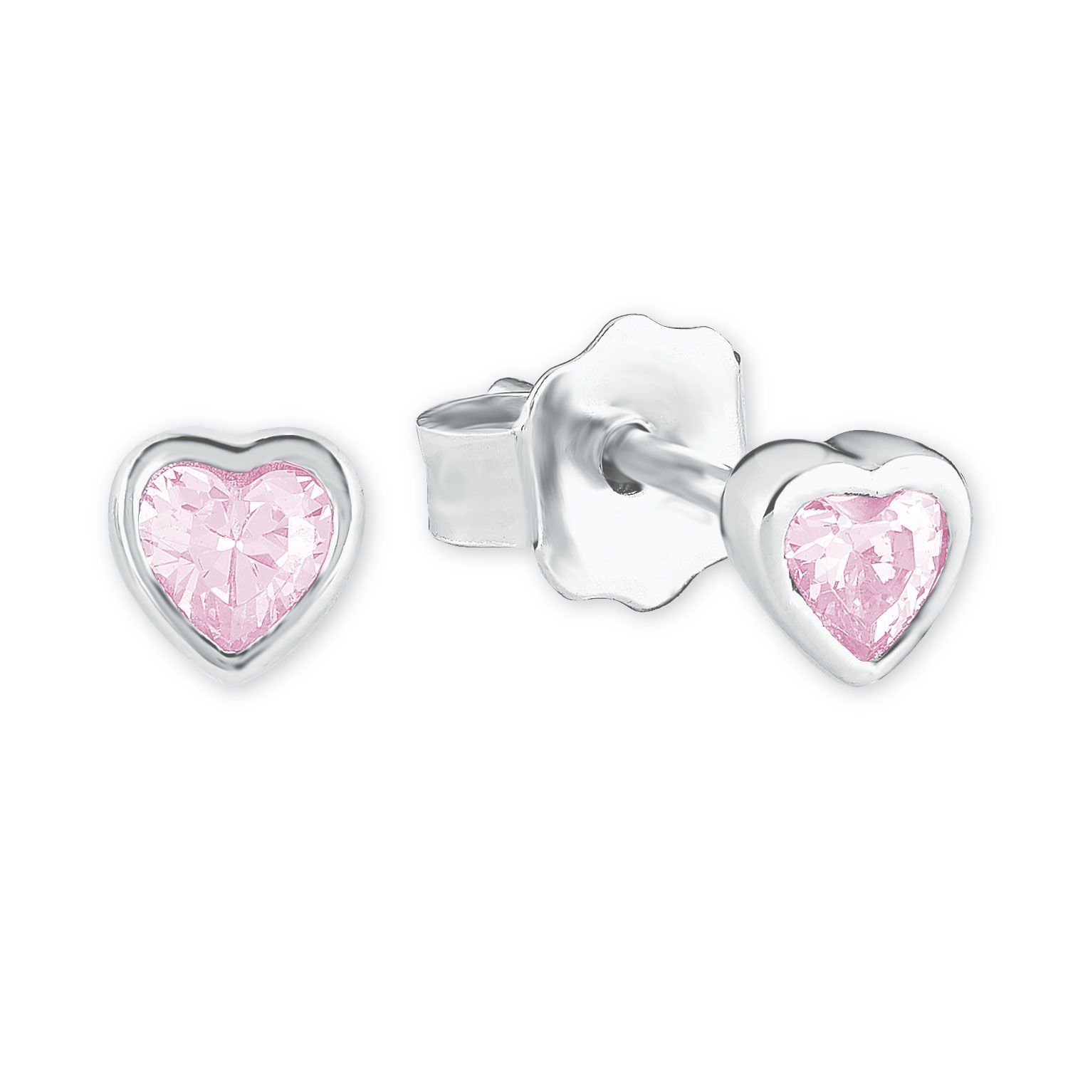 Lillifee 2021046 Ohrstecker Silber 925 Herz Zirkonia rosa