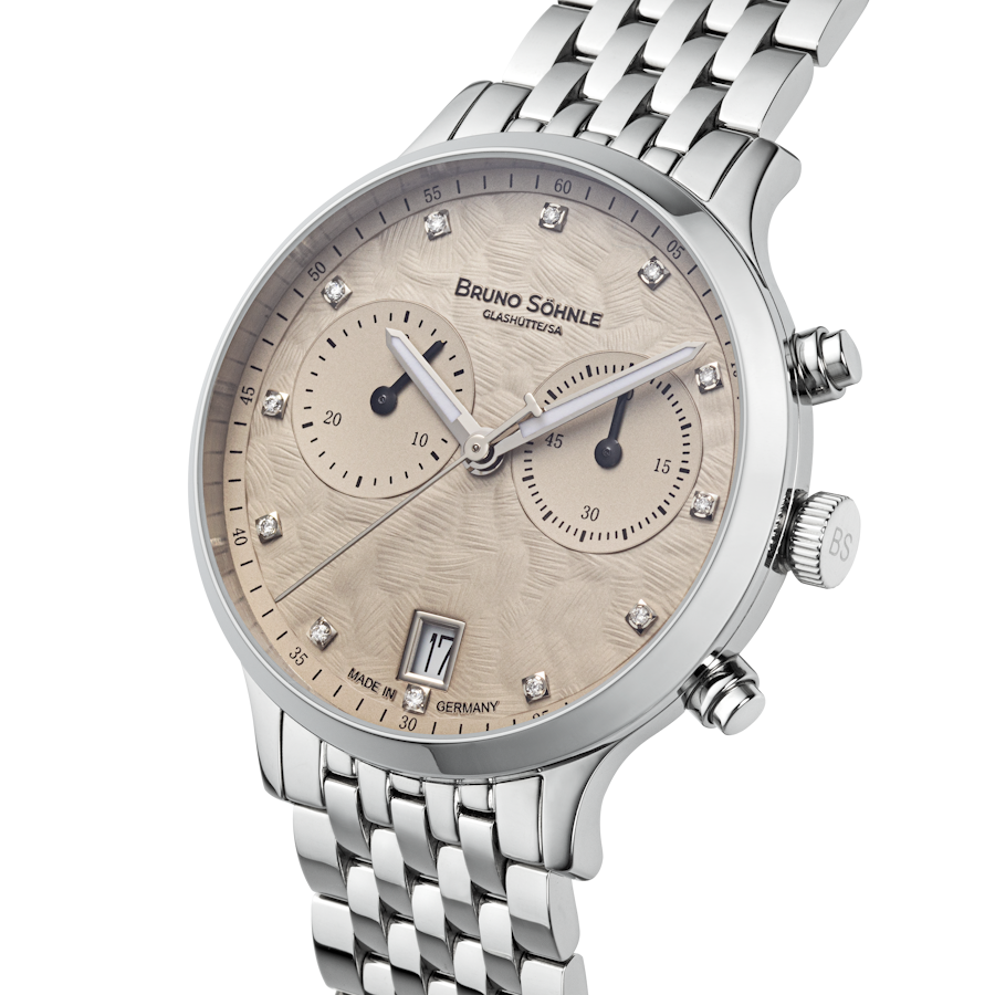 Bruno Söhnle Damen Armbanduhr 17-13238-850 Bologna Chronograph Edelstahl