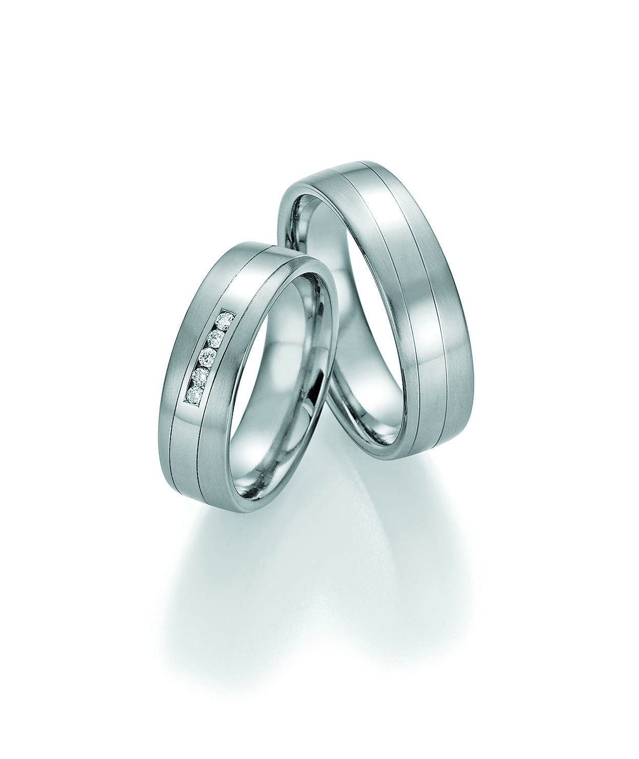 Eheringe Trauringe White Style Platin Plus Titan Brilliant 86-10150 / 86-10160