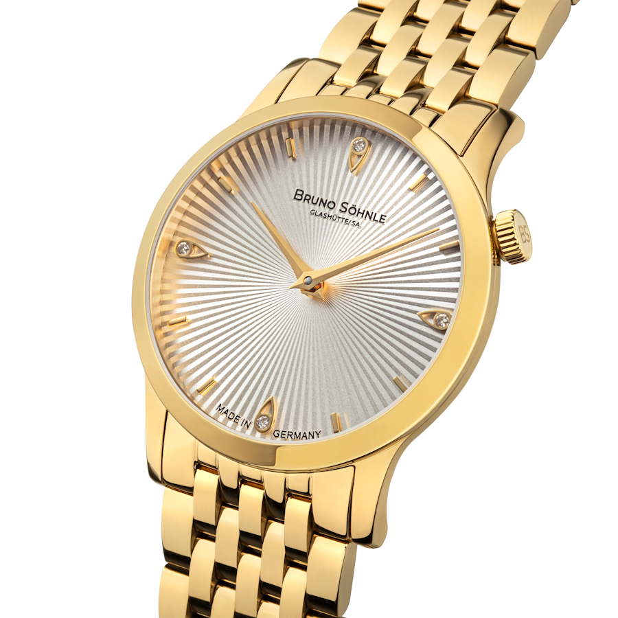 Bruno Söhnle Damen Armbanduhr Bologna IV 17-33231-240 Edelstahl IP Gold