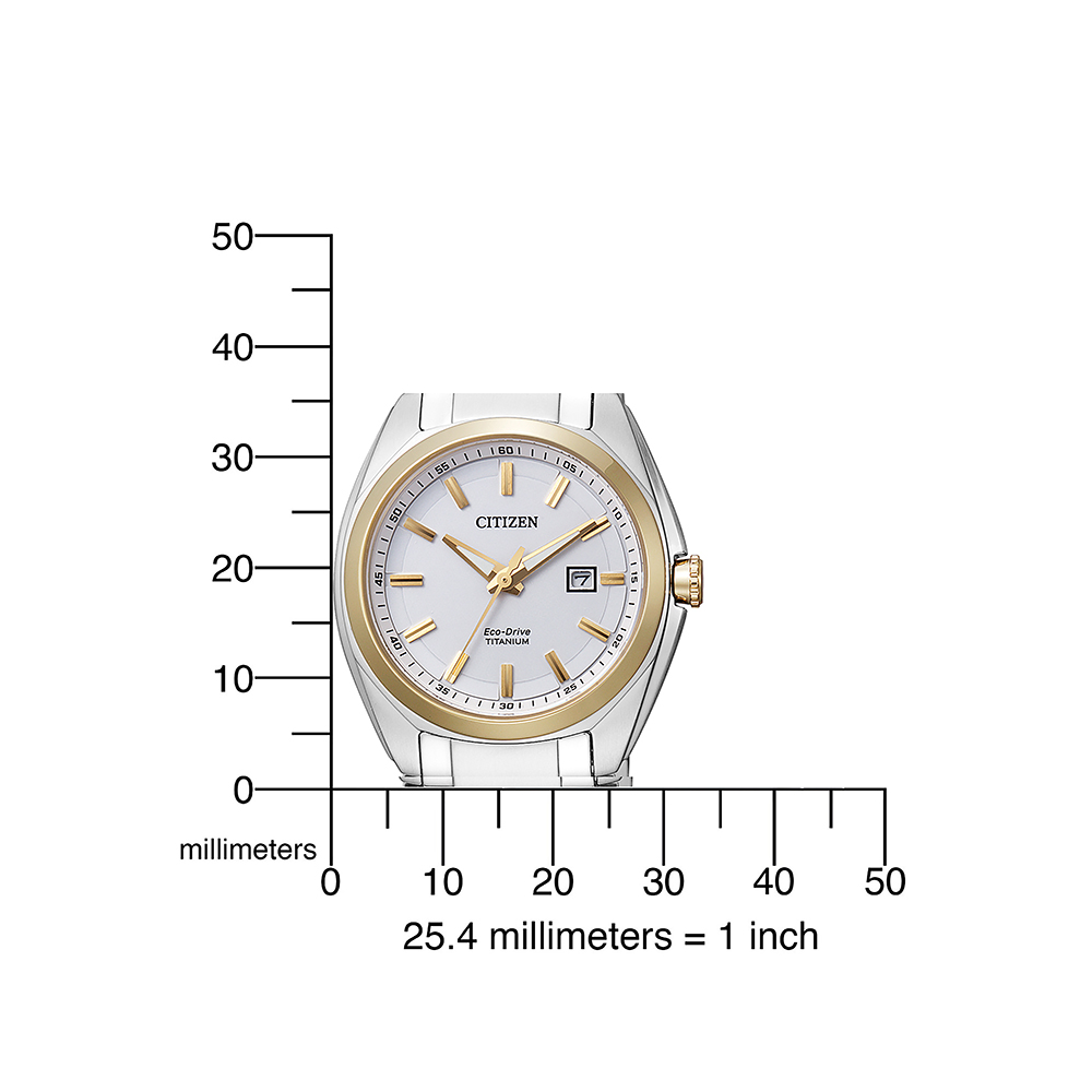 Citizen Damen Armbanduhr EW2214-52A Eco Drive Super Titanium bicolor