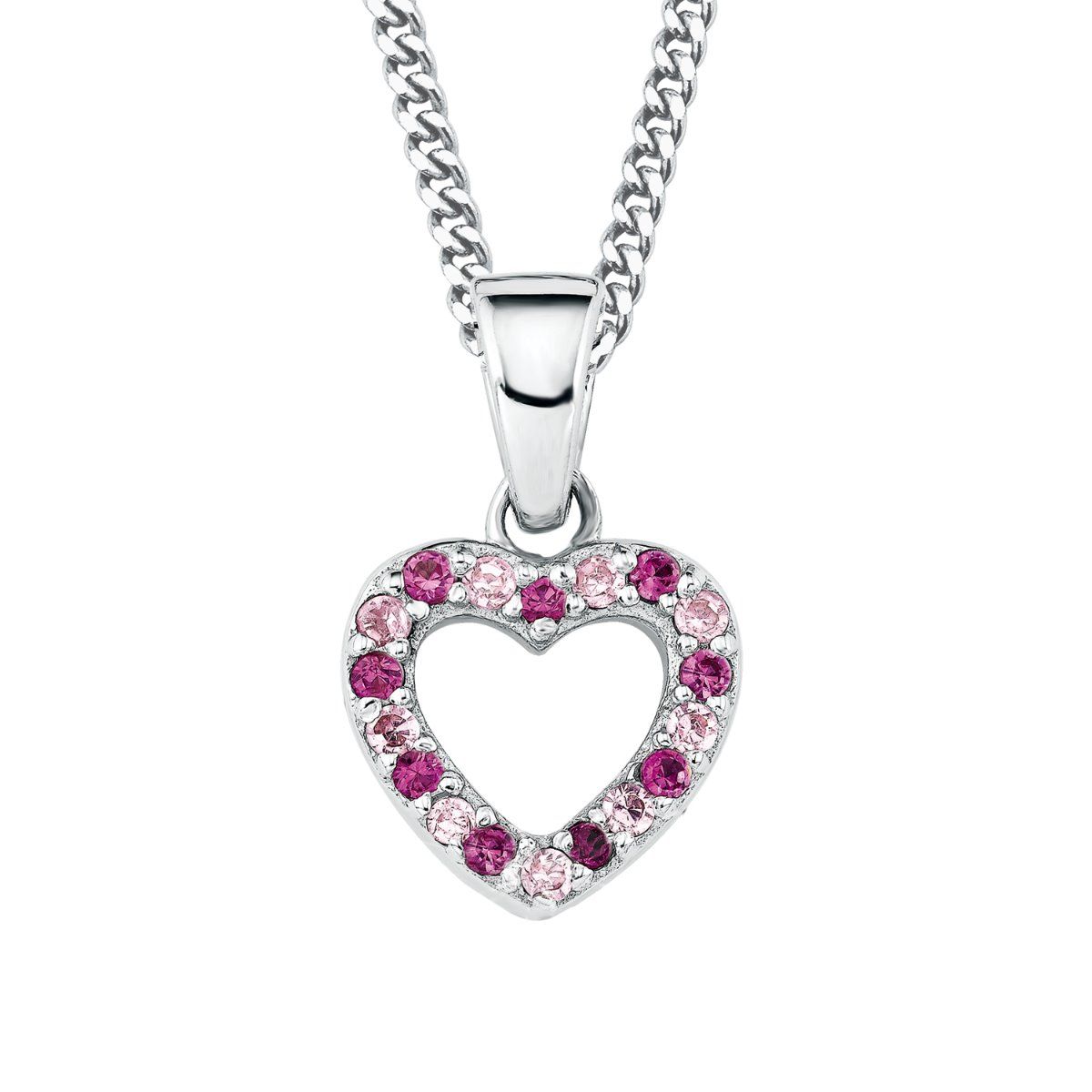 Lillifee Mädchen Halskette 9063277 Herz Silber Zirkonia pink