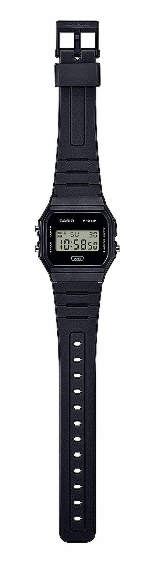 Casio Armbanduhr F-91WB-1AEF digital schwarz