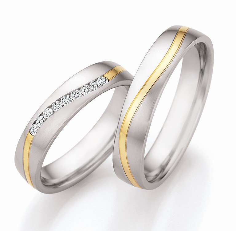 Eheringe Trauringe Ruesch 88/25010 88/25020 Gold & Steel Elegance