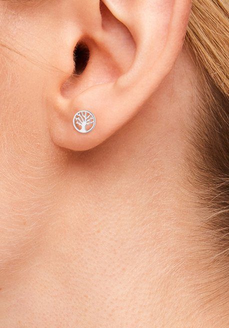 s.Oliver Damen Ohrstecker 2034185 Lebensbaum Silber 925