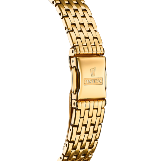 Festina Damen Armbanduhr  Swiss Made F20021/2 Edelstahl IP gelbgold