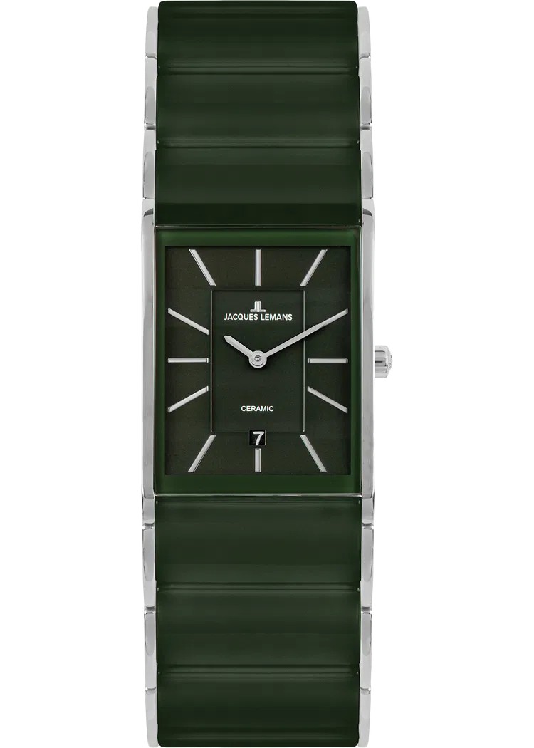 Jacques Lemans Armbanduhr Dublin 1-1939G Edelstahl Keramik grün
