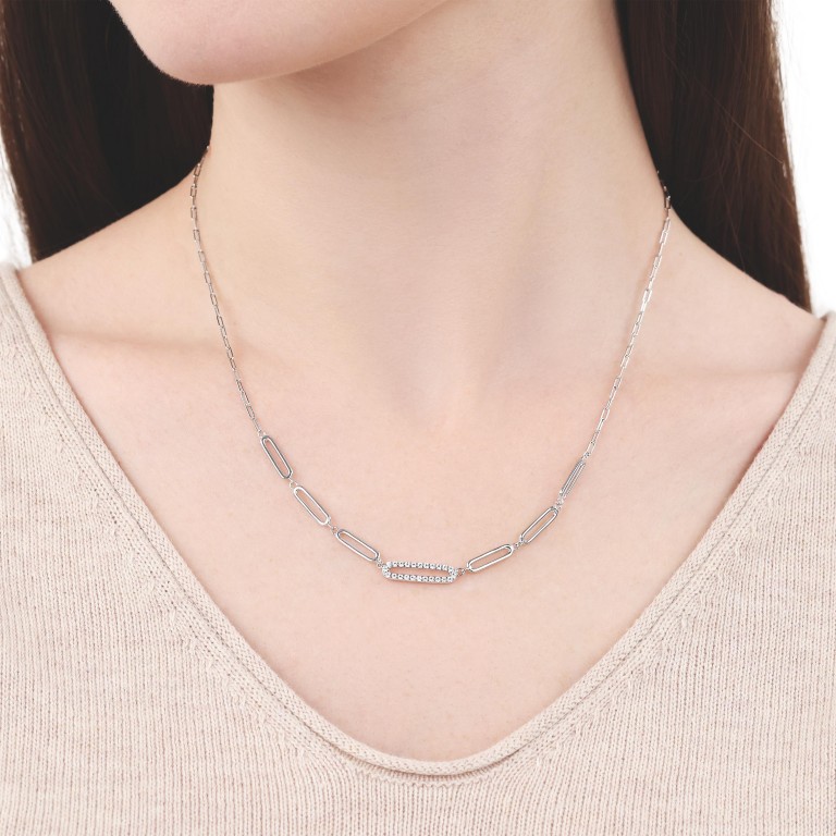 Tom Tailor Damen Halskette 2100557 Silber 925 mit synth. Zirkonia