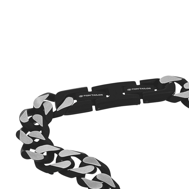Tom Tailor Herren Armband 2100635 Panzergliederung Edelstahl bicolor schwarz 