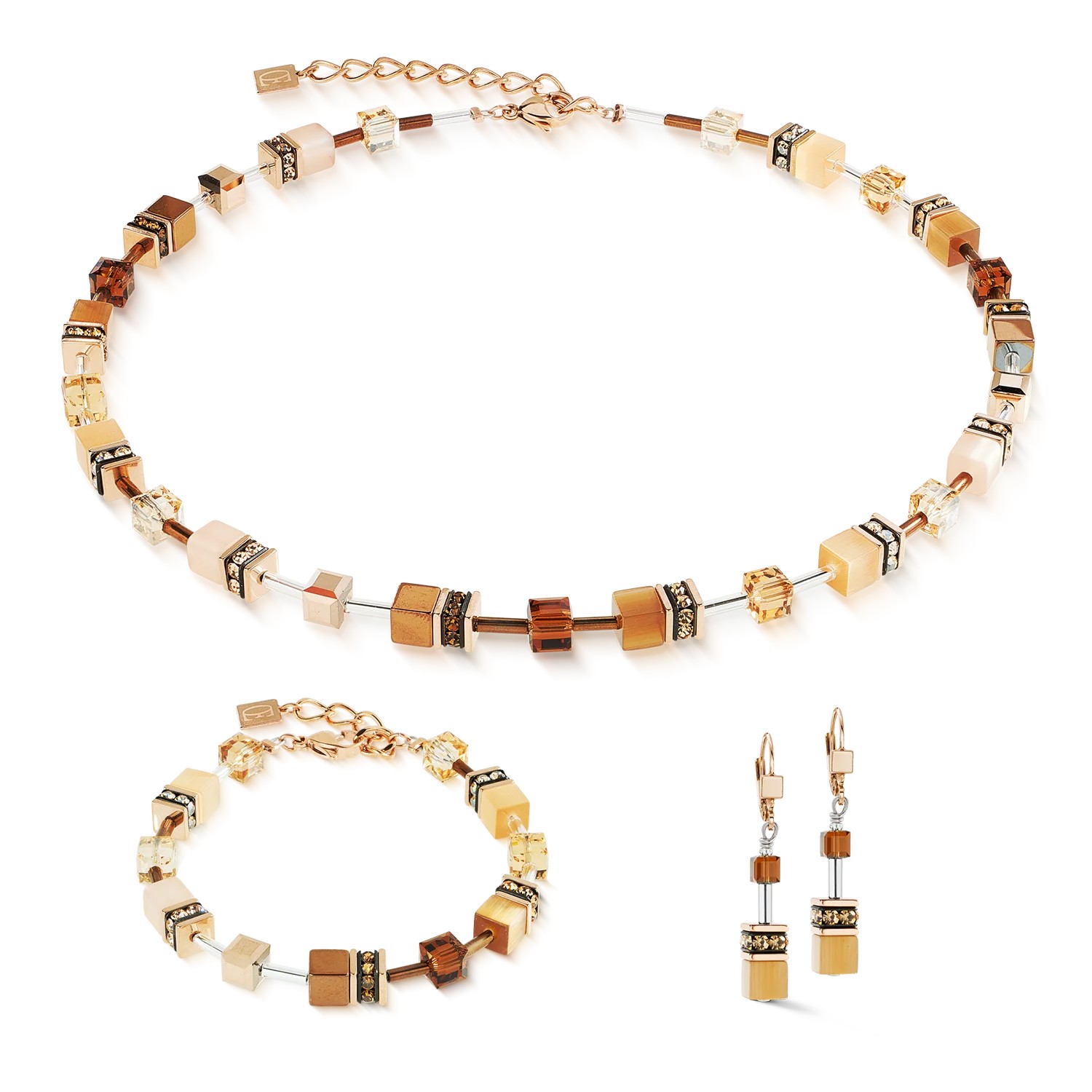 Coeur De Lion Damen Armband  2838/30-1100 GeoCUBE® Iconic Mocha Mousse 