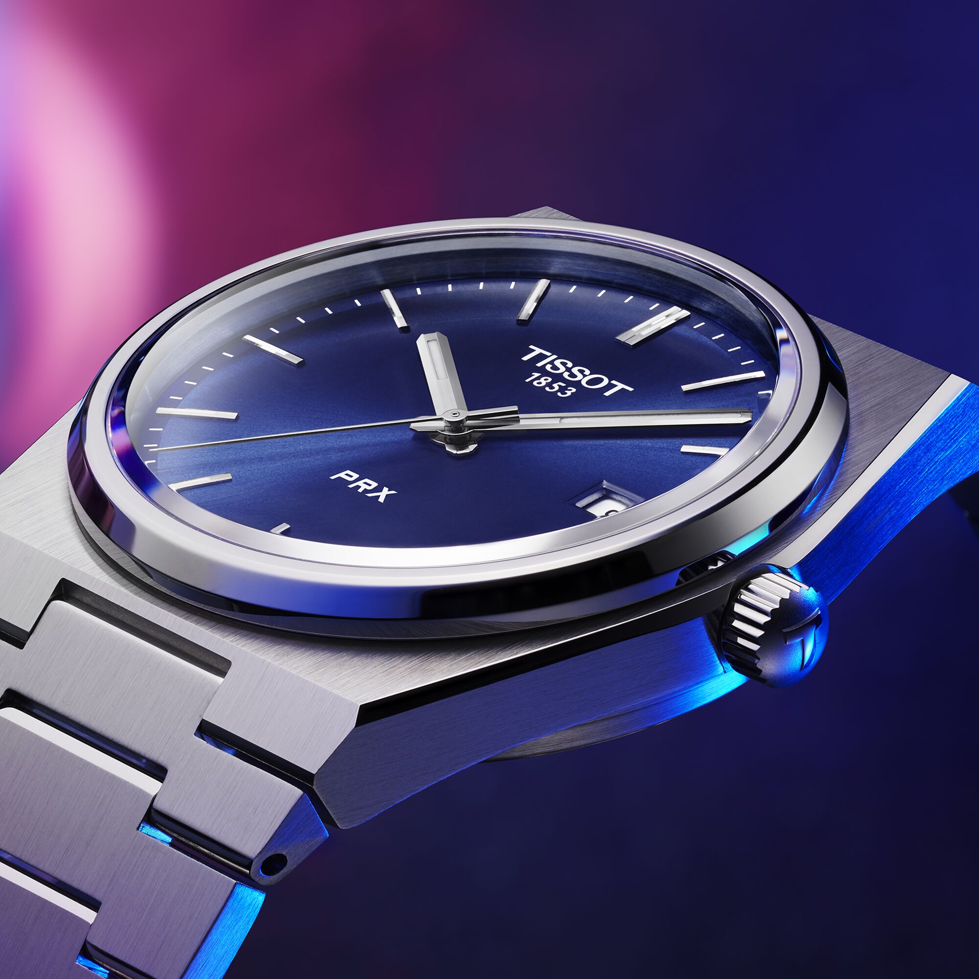 Tissot Armbanduhr T137.410.11.041.00 PRX 40 mm Edelstahl mit dunkelblauem Zifferblatt