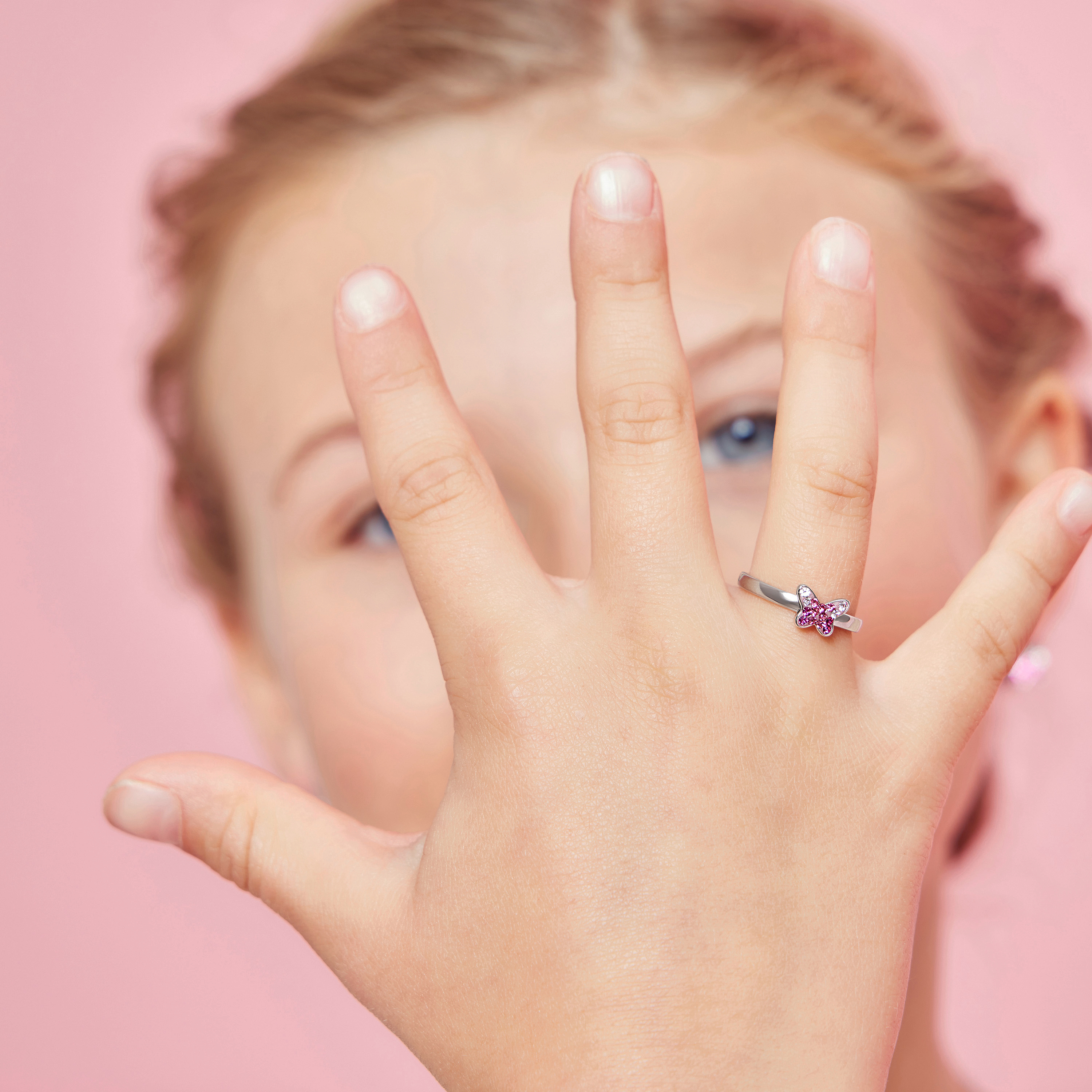 Prinzessin Lillifee Ring 2033999 Schmetterling Silber 925/- Preciosa pink