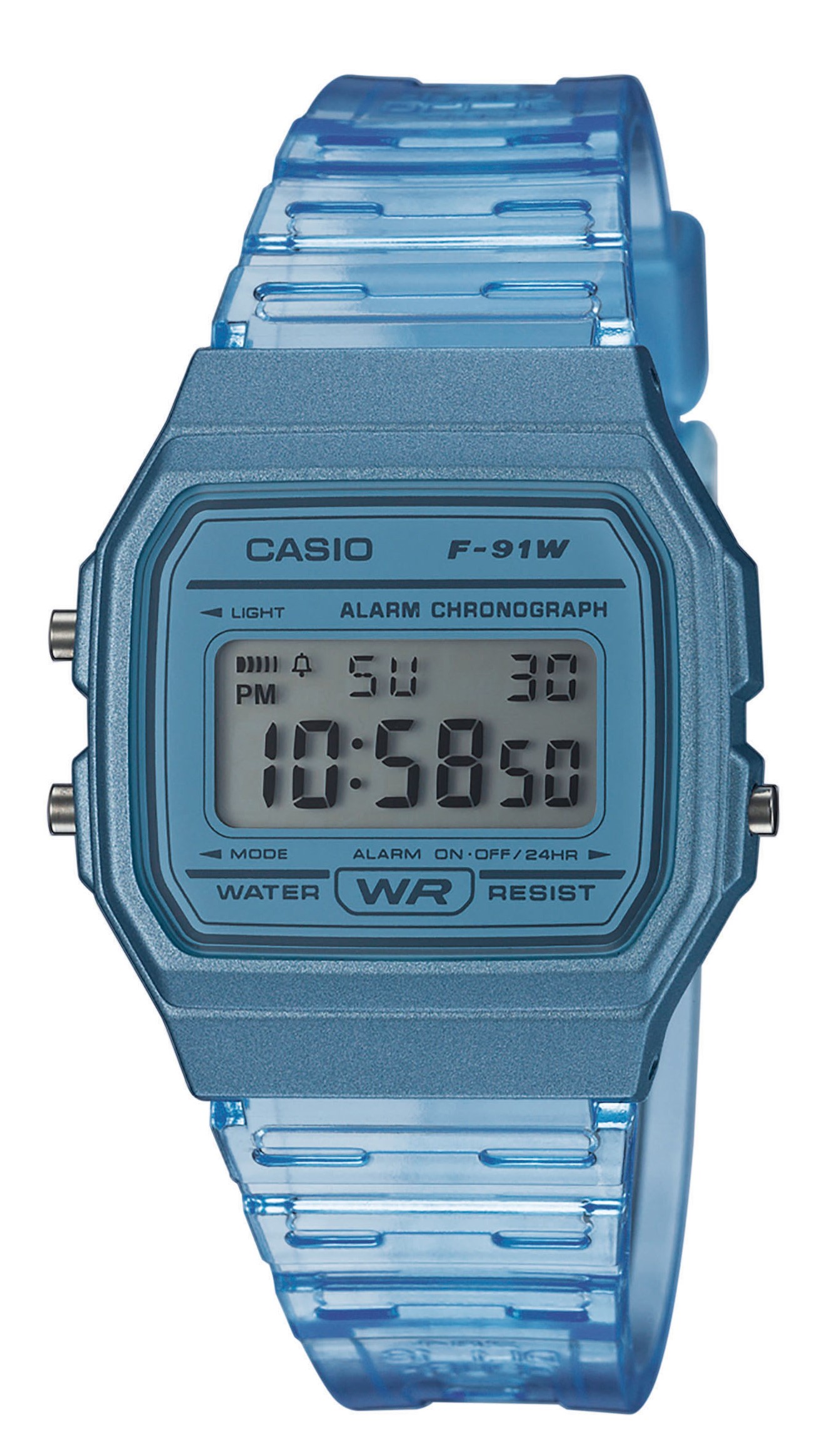 Casio Damen Armbanduhr F-91WS-2EF hellblau digital