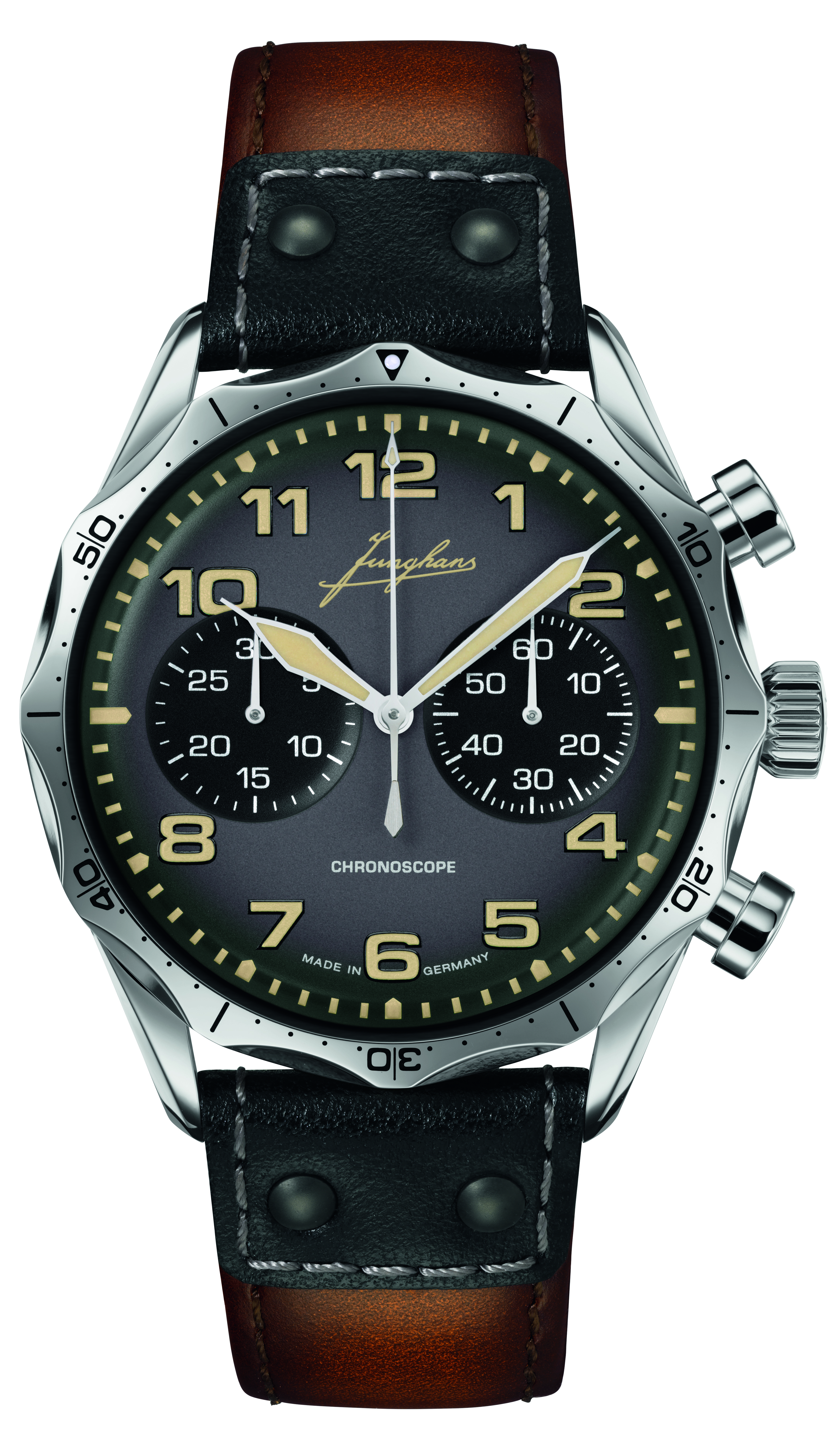 Junghans Herren Armbanduhr 027/3493.00 Meister Pilot Chronoscope Automatic