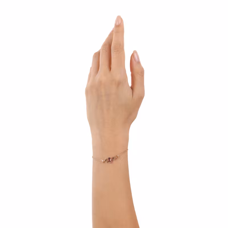s.Oliver Damen Armband 2038834 Silber 925 rosévergoldet synth. Zirkonia violett orange