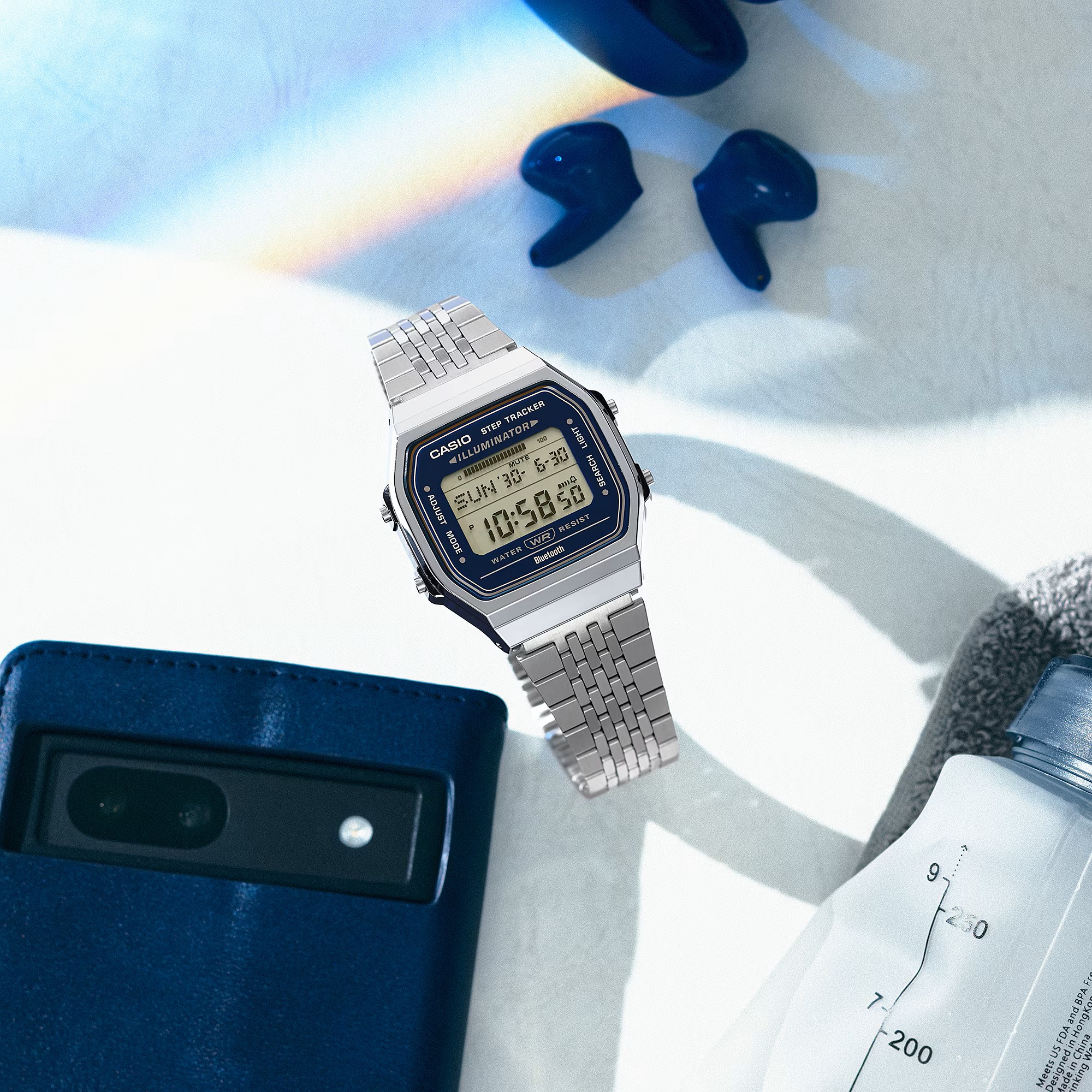 Casio Vintage Armbanduhr ABL-100WE-2AEF Bluetooth® digital mit Schrittzähler