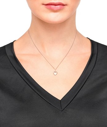 s.Oliver Damen Halskette 2032598 Herz Silber 925/- rosévergoldet Zirkonia