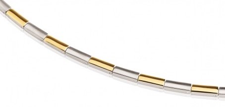 Boccia Damen Collier 0866-02 Reintitan bicolor mit gelbgoldplattierten Elementen