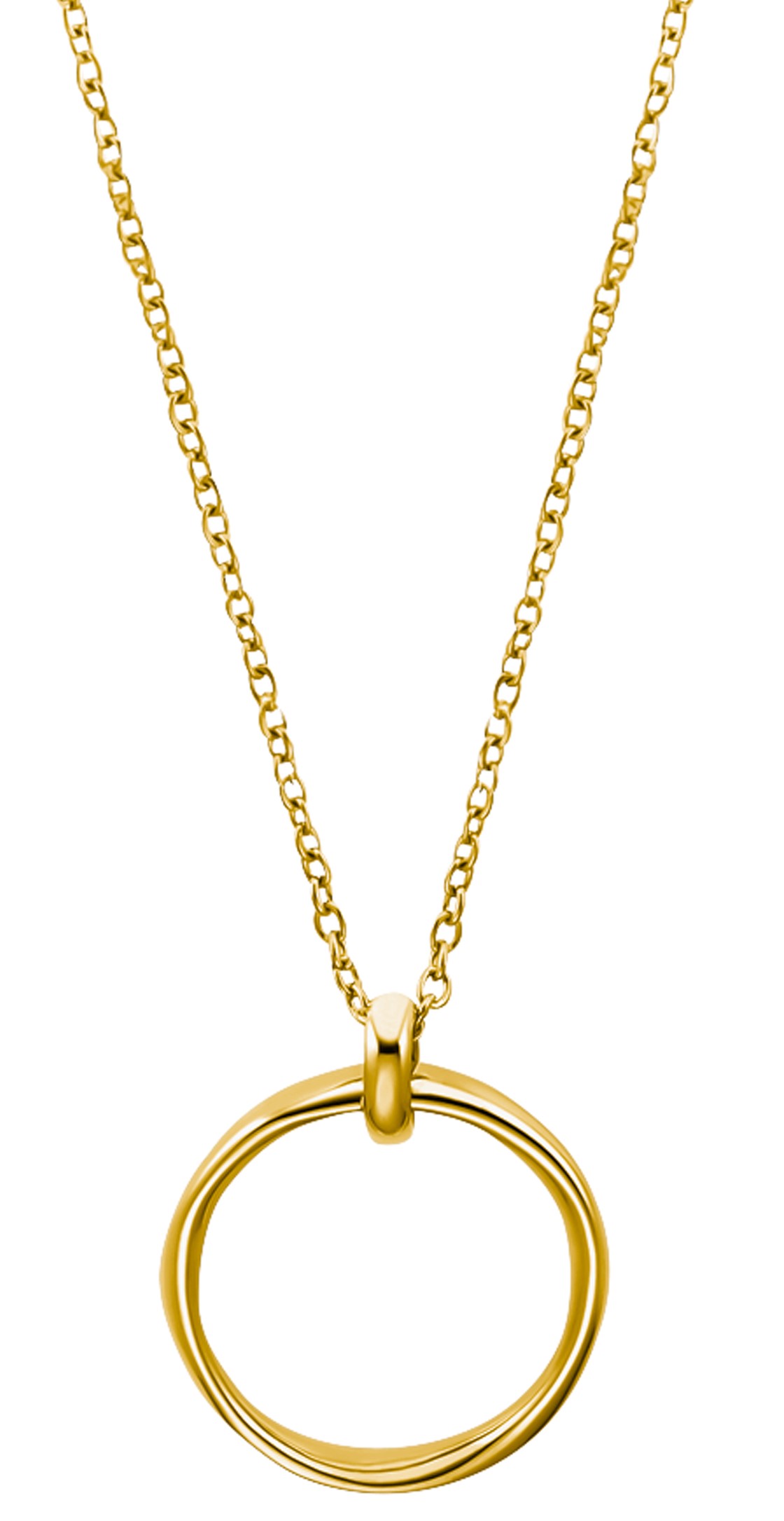 s.Oliver Damen Halskette 2033934 mit Anhänger Kreis Edelstahl gelbgold IP