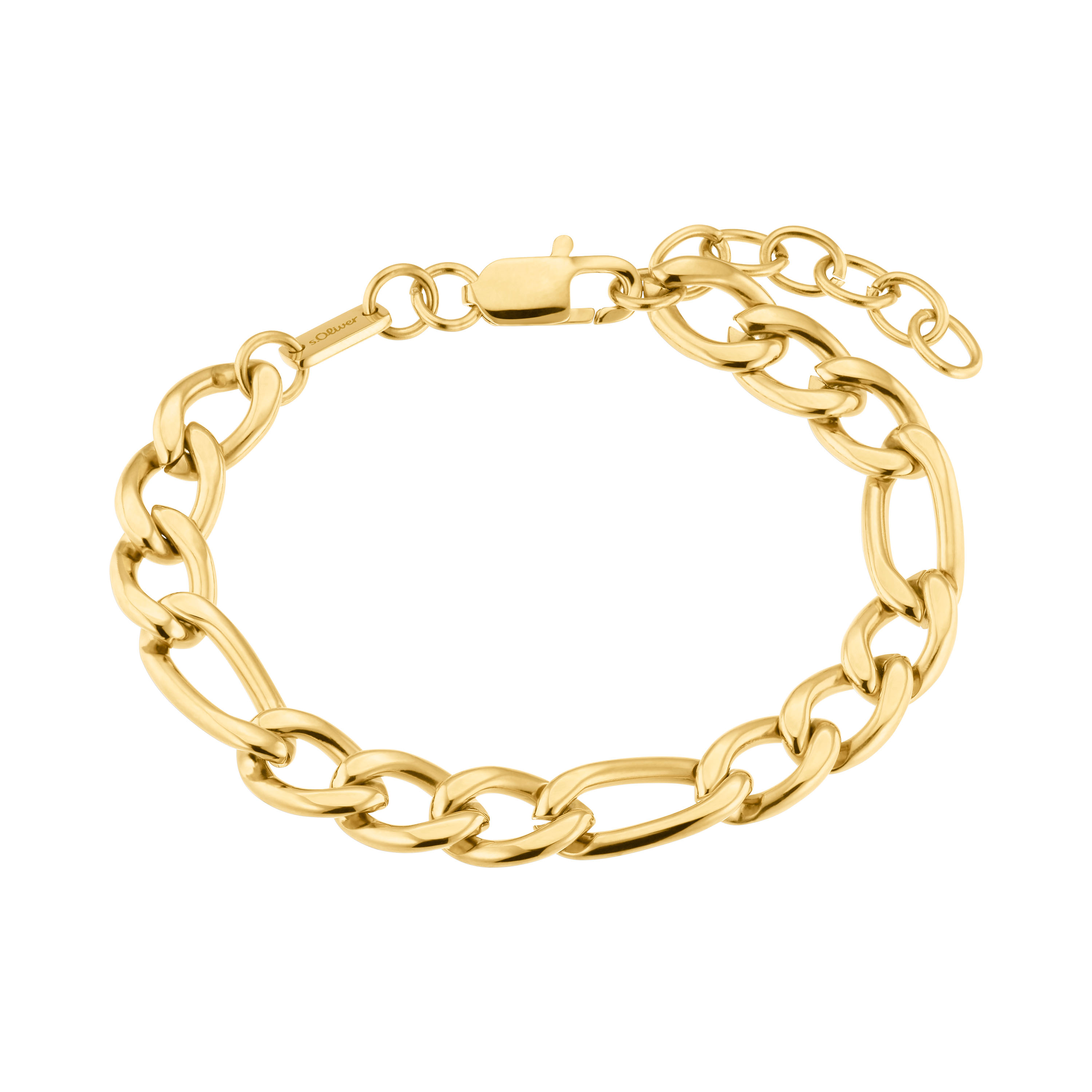 s.Oliver Herren Armband 2038009 Figaro Edelstahl gelbgold IP