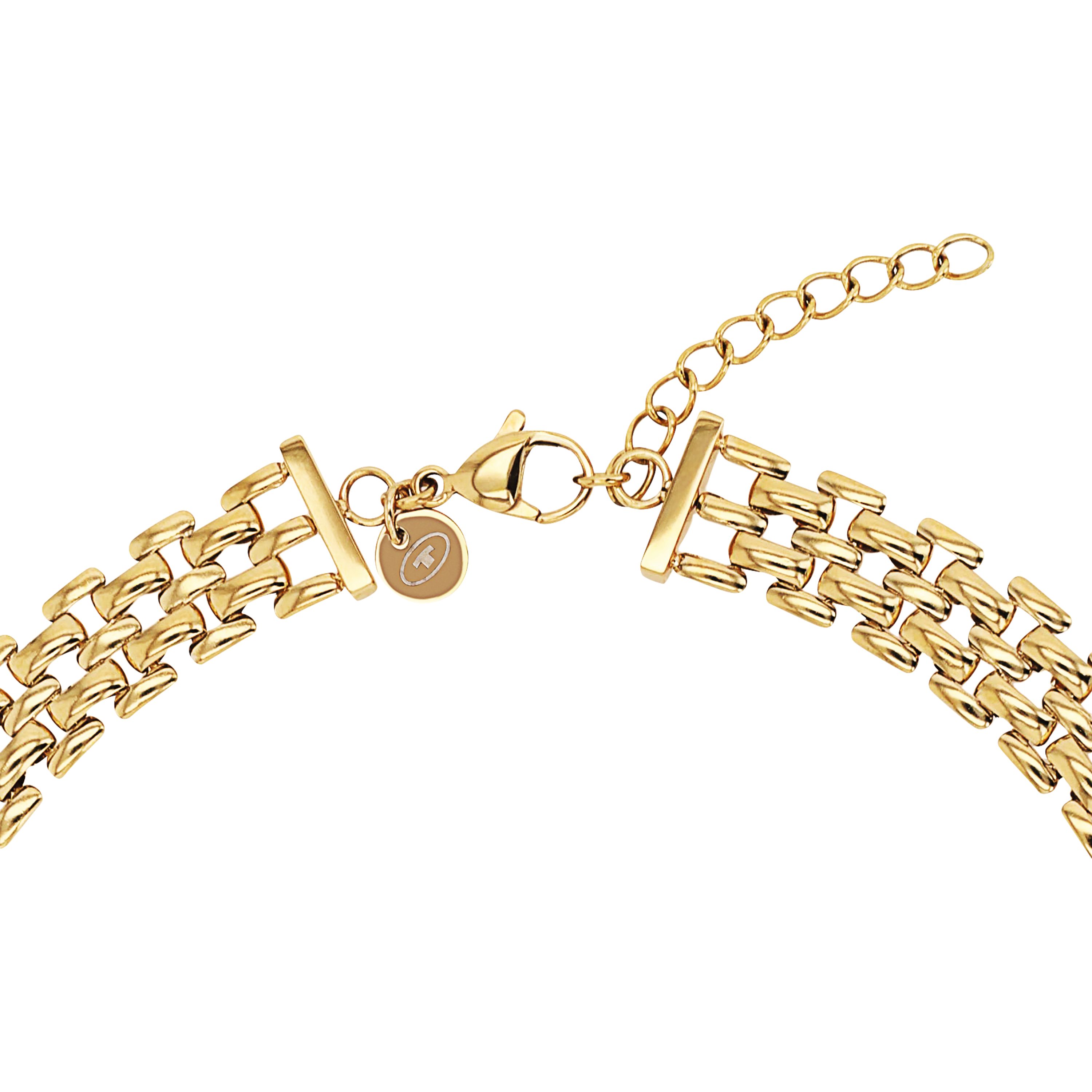 Tom Tailor Damen Collier 2101431 Edelstahl Fantasiegliederung goldplattiert