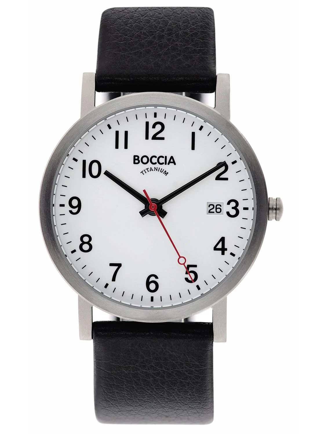 Boccia Herren Armbanduhr 3622-03 Classic Lederband schwarz