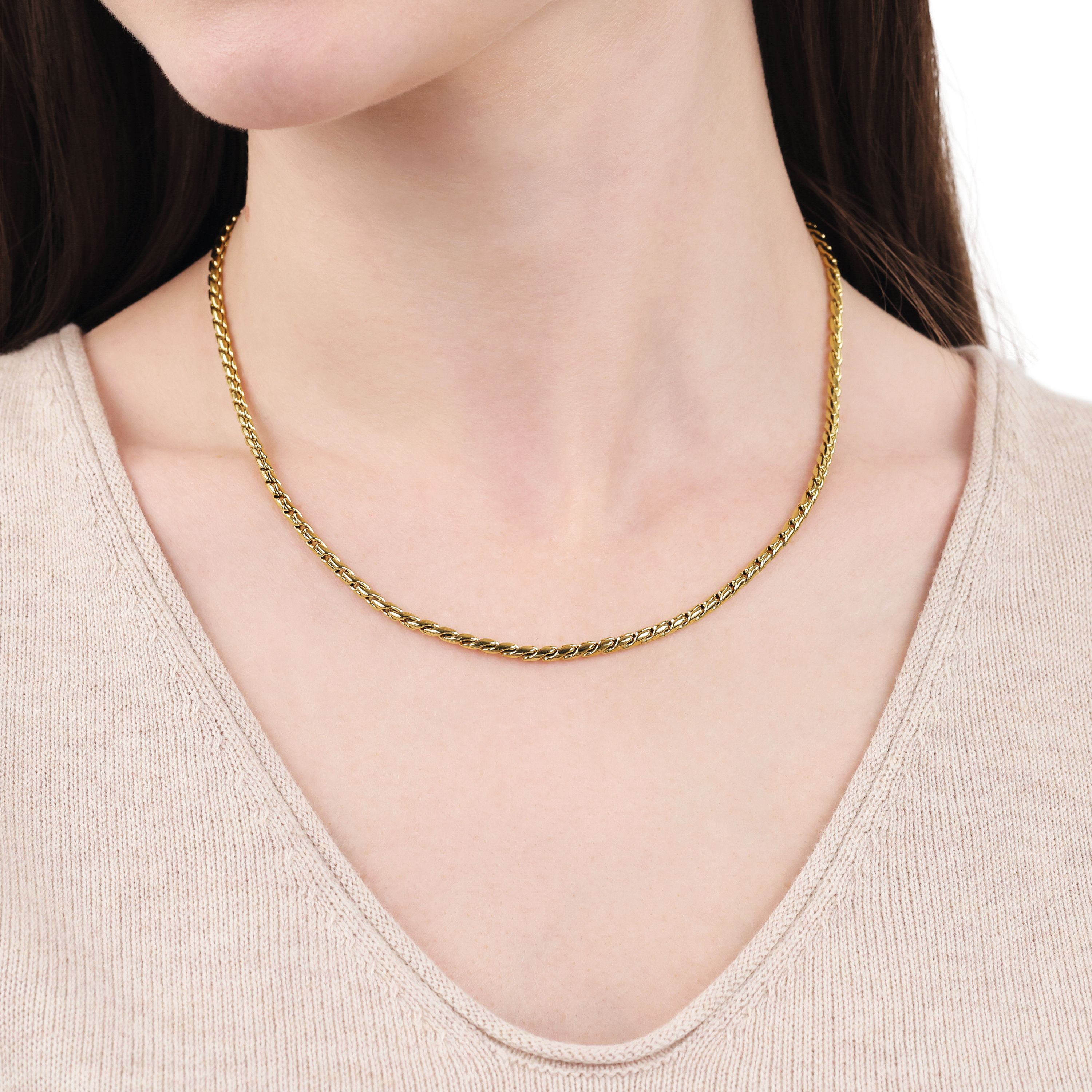 Tom Tailor Damen Halskette 2101385 Edelstahl goldplattiert Fantasiegliederung