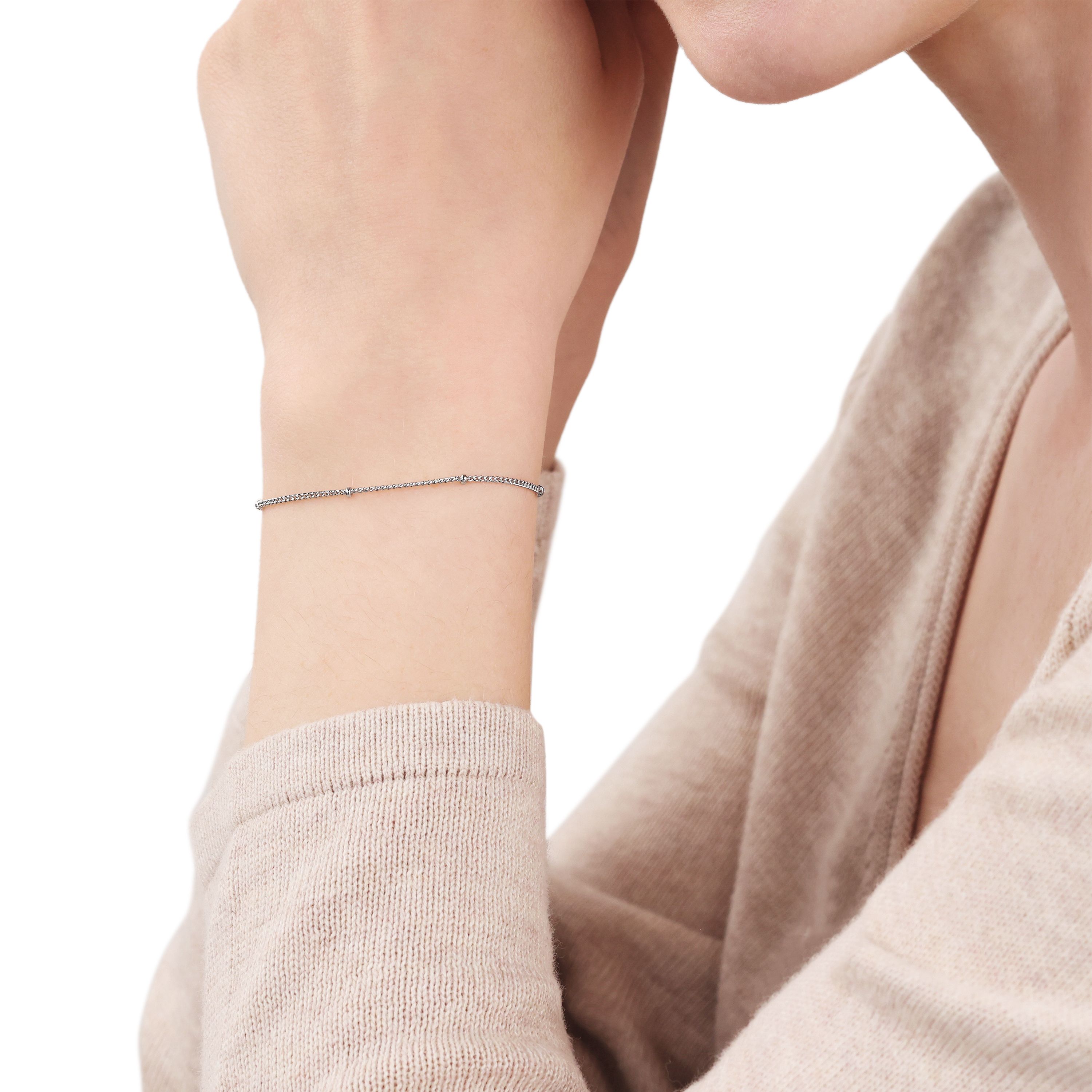 Tom Tailor Damen Armband 2101257 Silber 925 Panzergliederung mit kleinen Kugeln