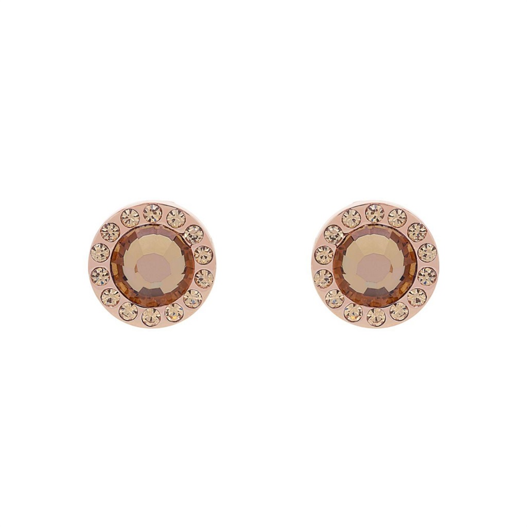 s.Oliver Damen Ohrstecker 2040617 Edelstahl Crystals roségold IP 