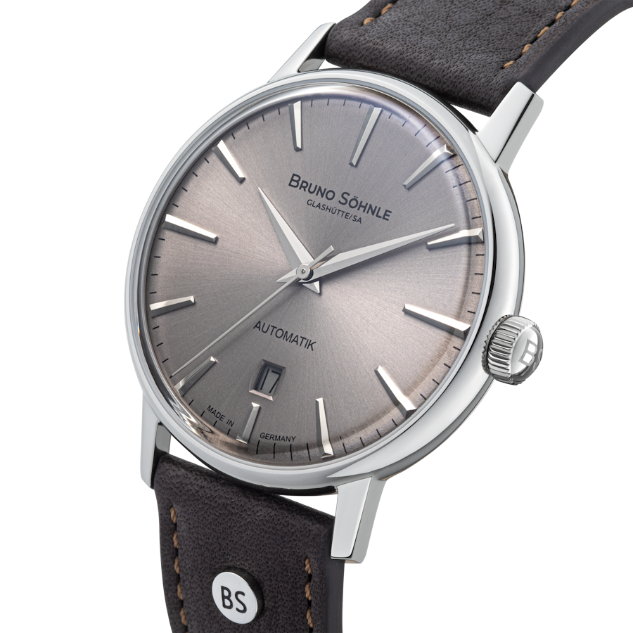 Bruno Söhnle Herren Armbanduhr 17-12236-811 Bergamo Automatik Lederband braun