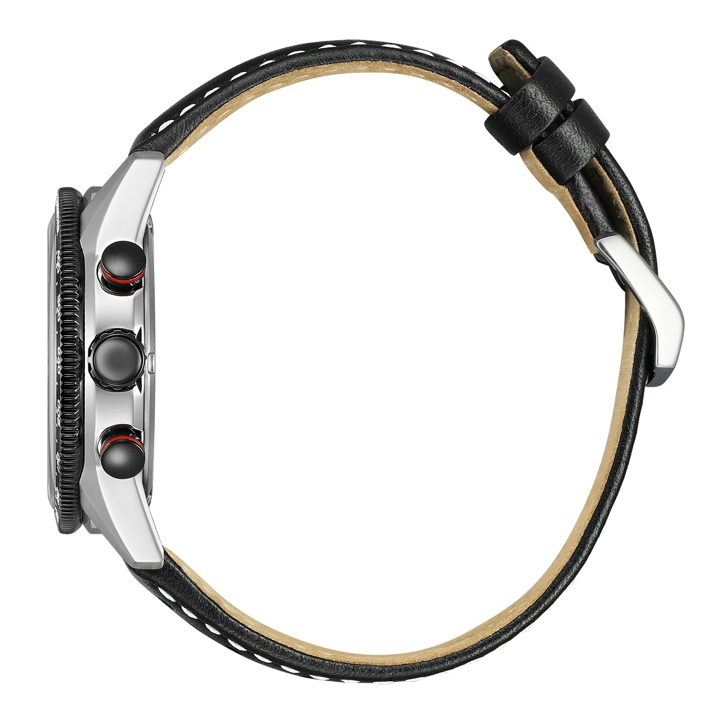 Citizen Herren Racing-Chronograph CA4717-06E Solar Eco Drive Edelstahl Lederband schwarz