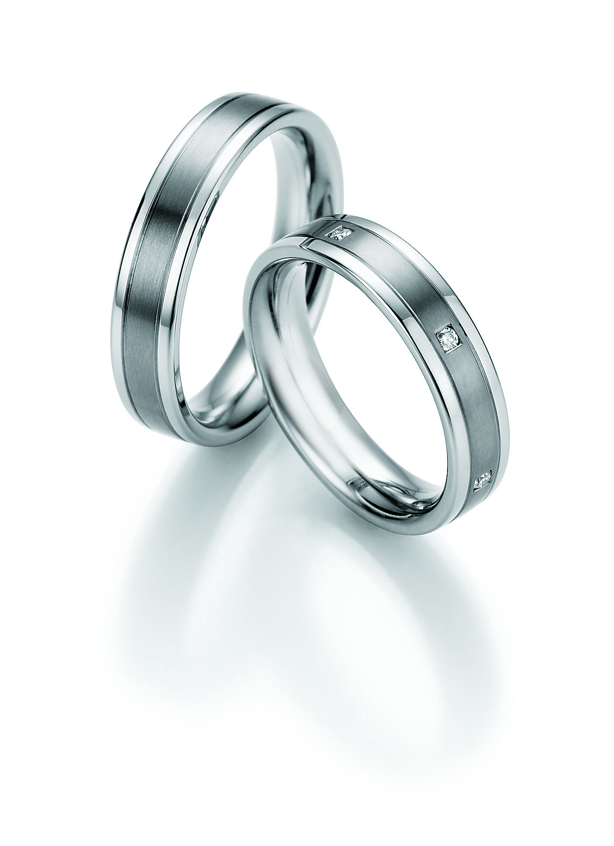 Eheringe Trauringe White Style Steel Titan Brillant 68-06070 / 68-06070