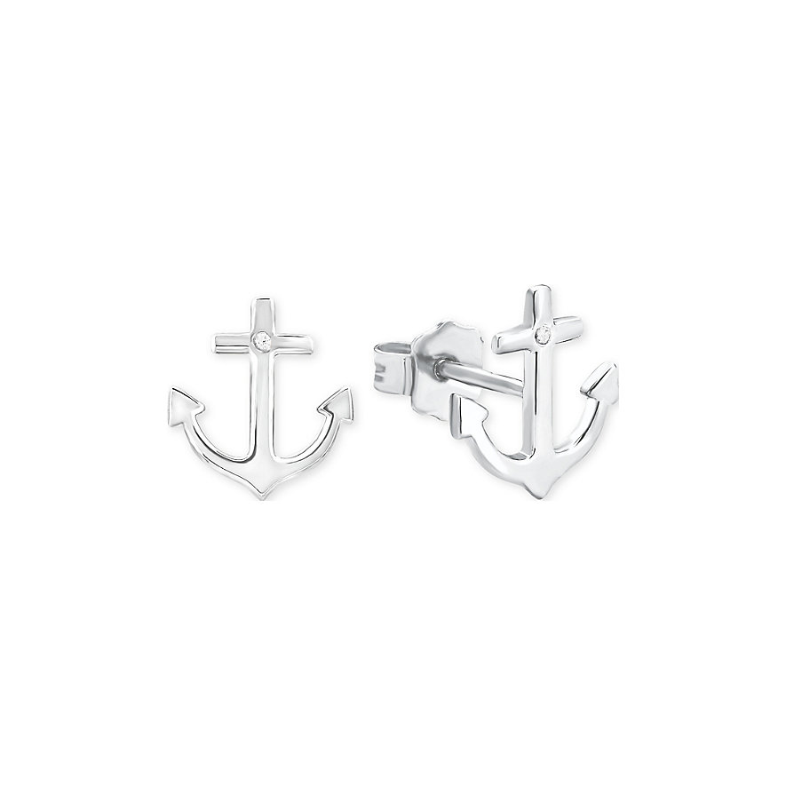 s.Oliver Ohrstecker SO PURE 2017244 Anker Silber Zirkonia