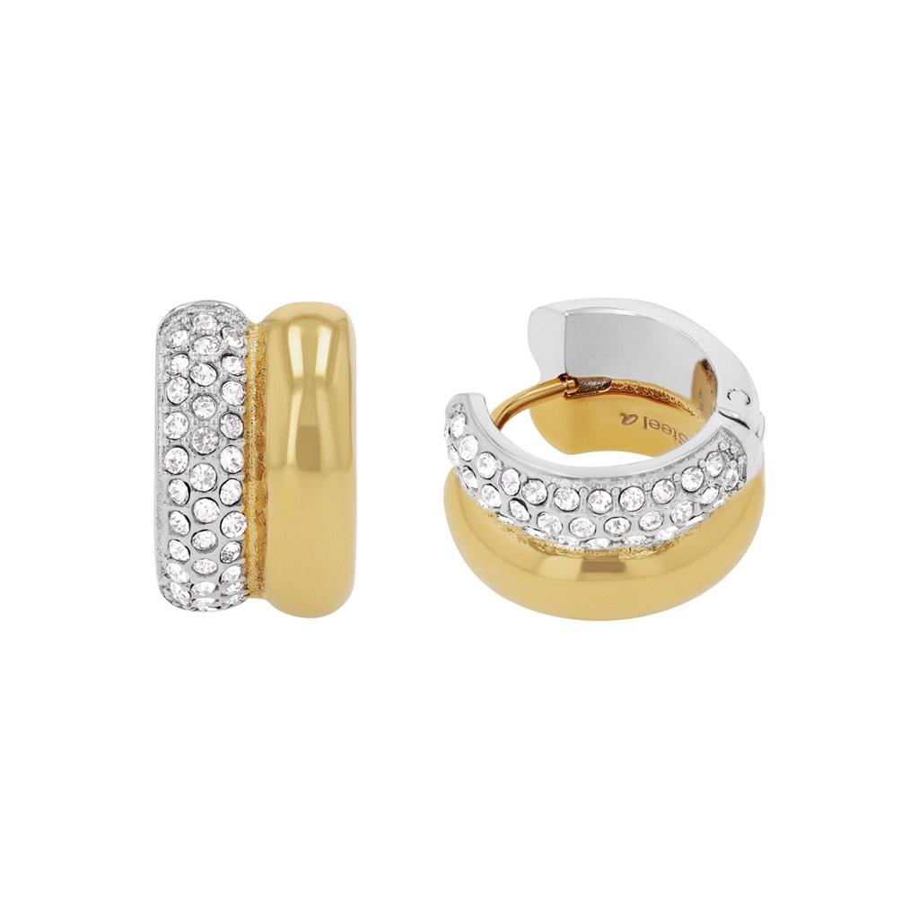 JOOP! Damen Creolen 2040538 Edelstahl bicolor synt. Zirkonia