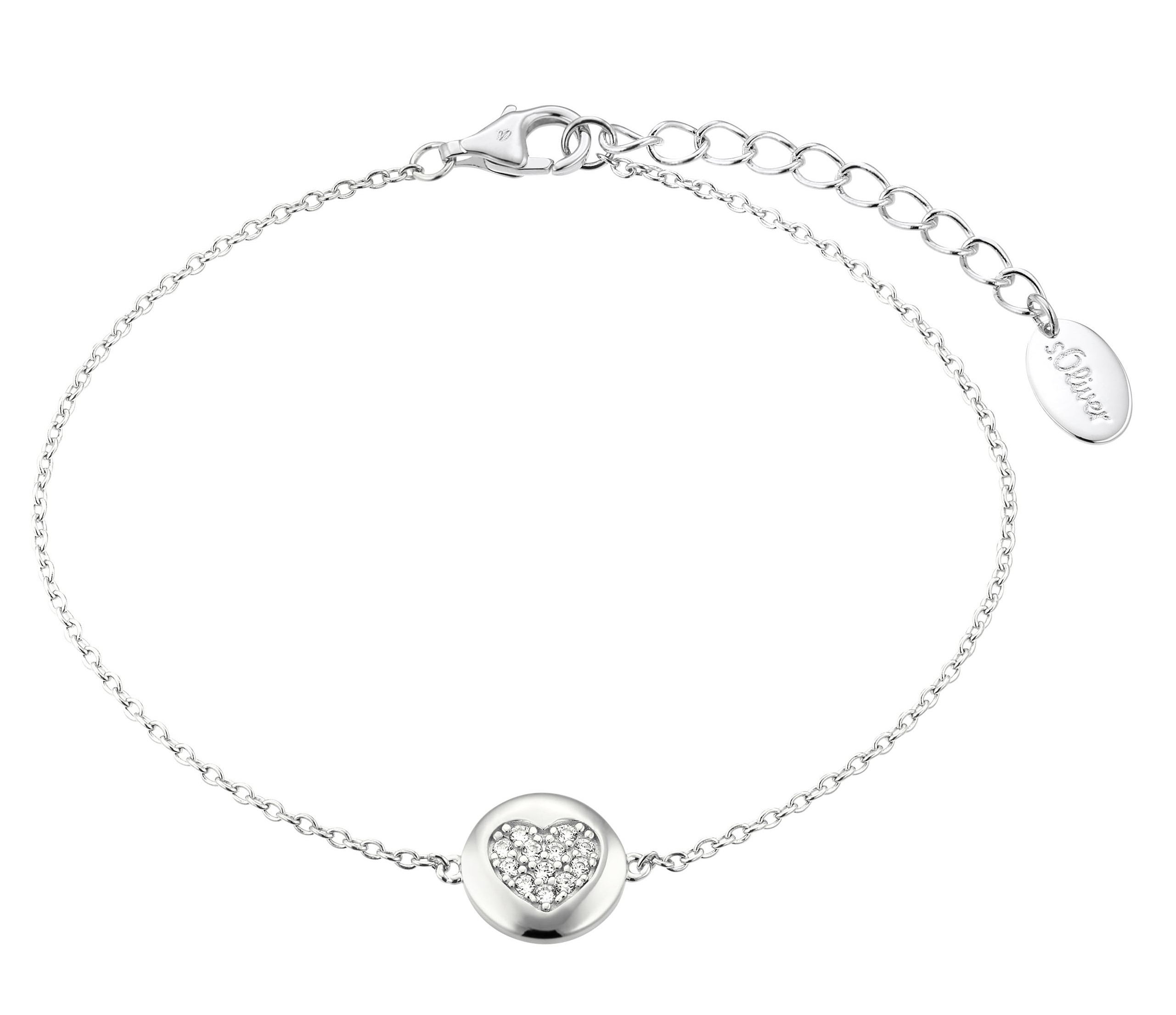 s.Oliver Damen Armband 2037813 Herz Silber 925 Zirkonia synth.