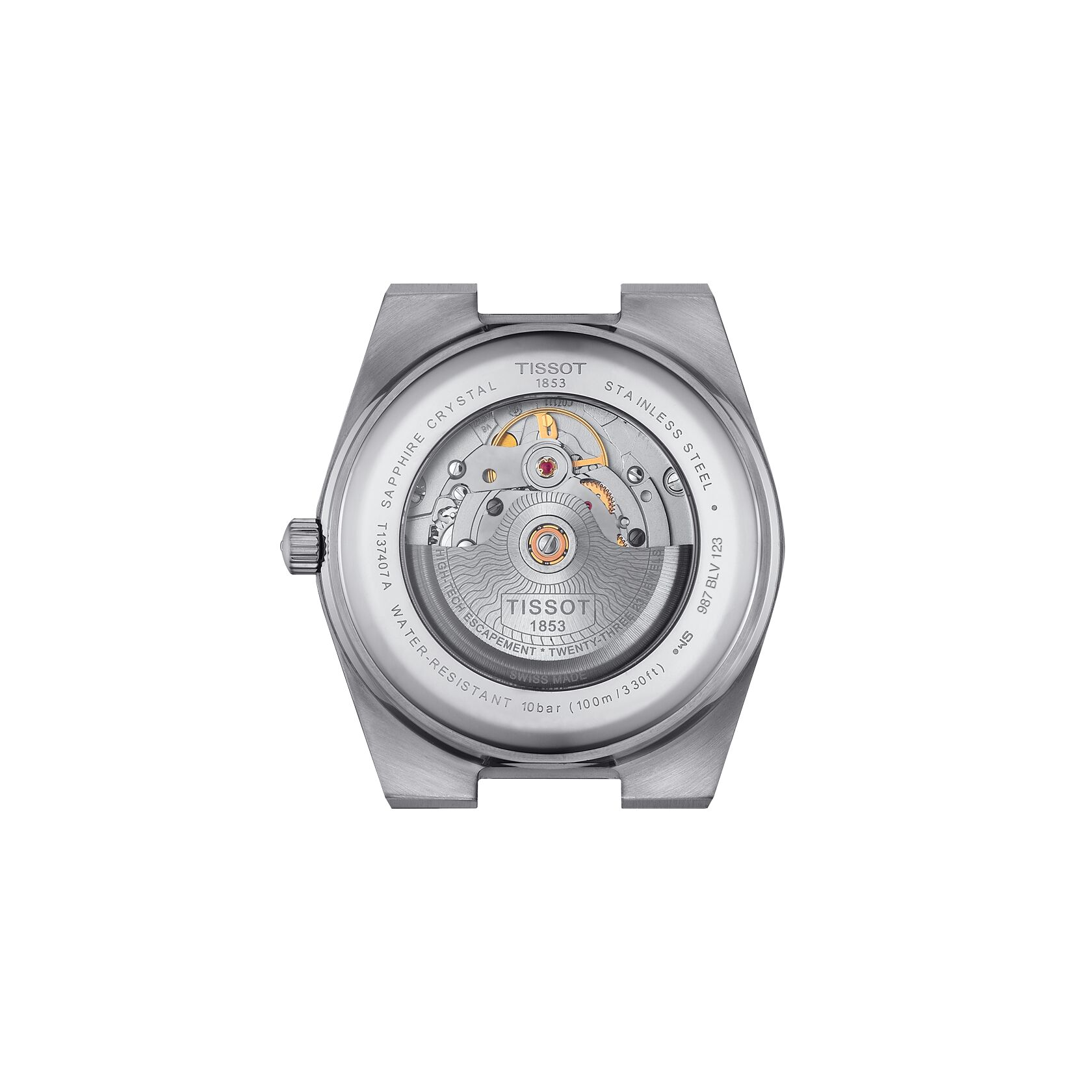 Tissot Armbanduhr T137.407.11.051.00 PRX Titan 40 mm Automatik mit schwarzem Zifferblatt