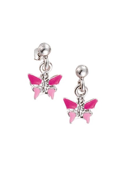 Scout Ohrhänger Schmetterling 262113100 Silber 925 Emaille rosa pink