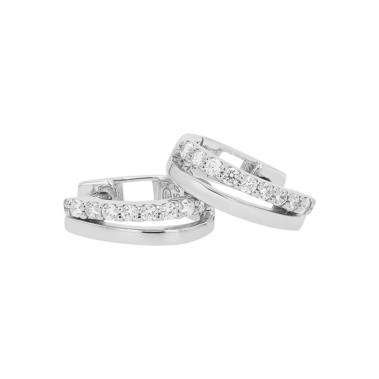 Tom Tailor Damen Creolen 2100565 Silber 925 synth. Zirkonia