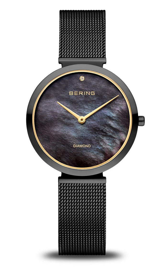 Bering Damen Armbanduhr 18132-132 Ultra Slim Classic Milanaiseband schwarz