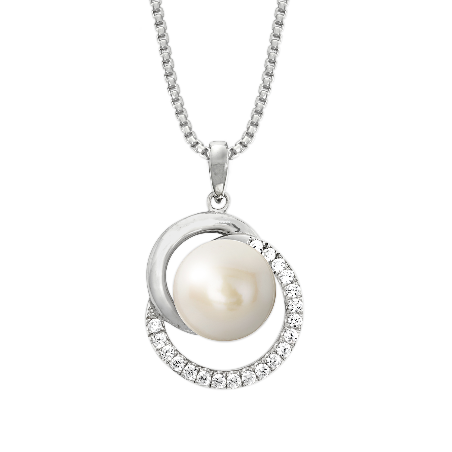 JOOP! Halskette 2023380 Perle Zirkonia Silber