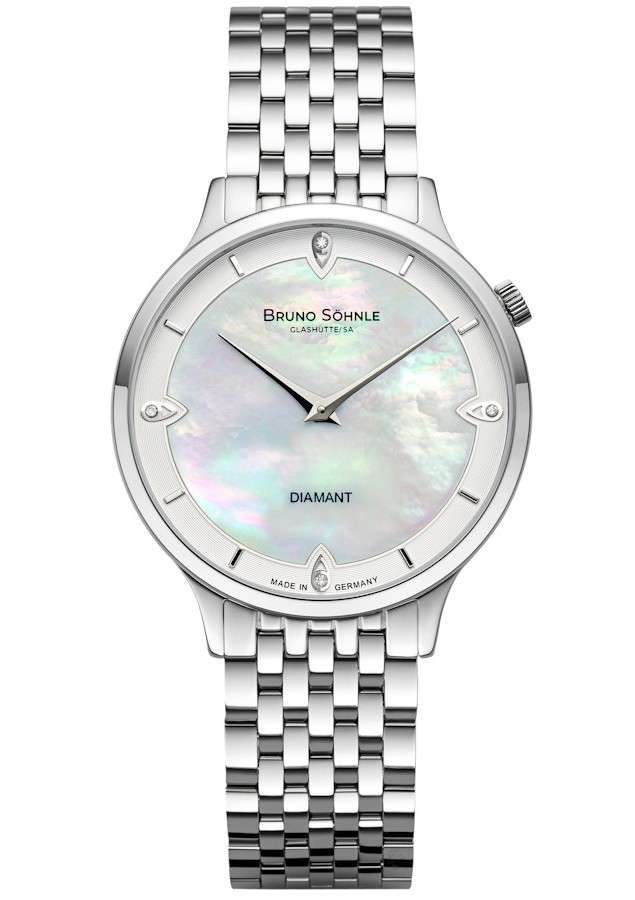 Bruno Söhnle Damen Armbanduhr Bologna III 17-13213-292 Edelstahl mit Brillanten