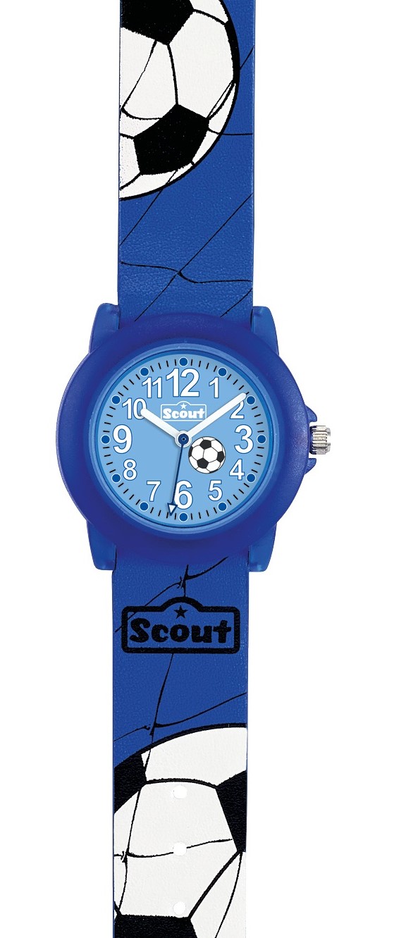 Scout Jungen Armbanduhr Crystal 280305030 Fußball blau