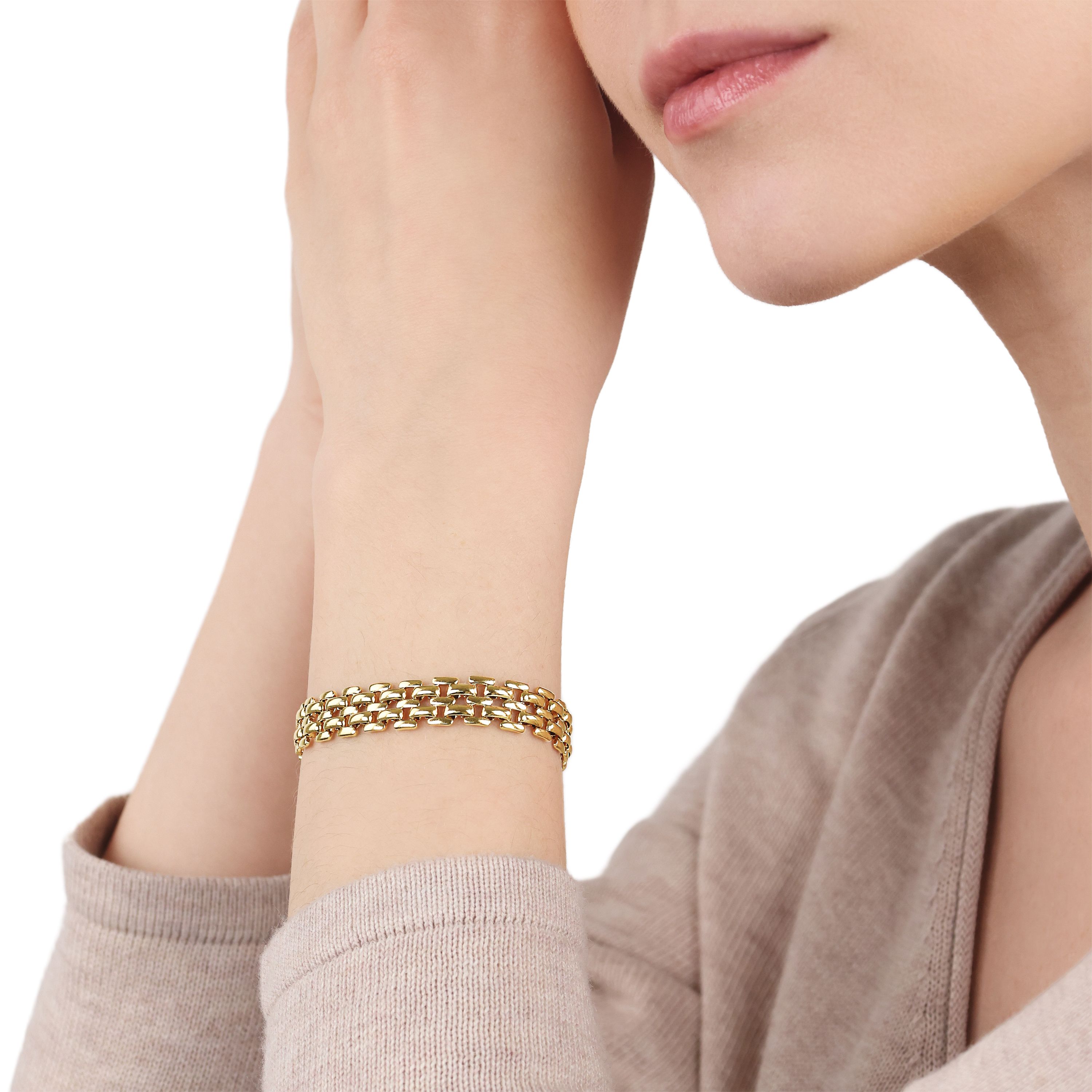 Tom Tailor Damen Armband 2101432 Edelstahl Fantasiegliederung goldplattiert 