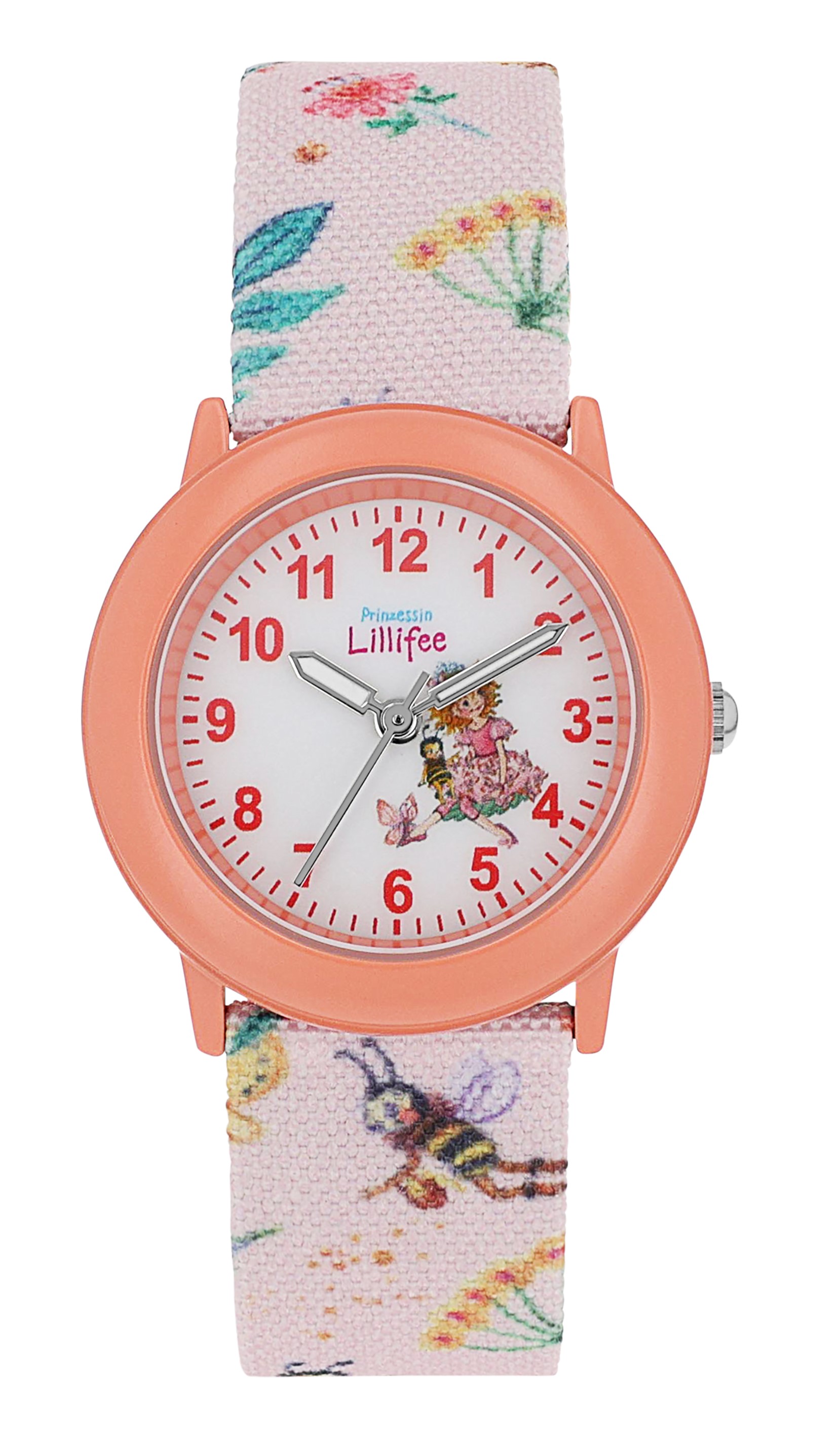 Prinzessin Lillifee Mädchen Armbanduhr 2037725 Textilband Tier- und Naturmotive orange