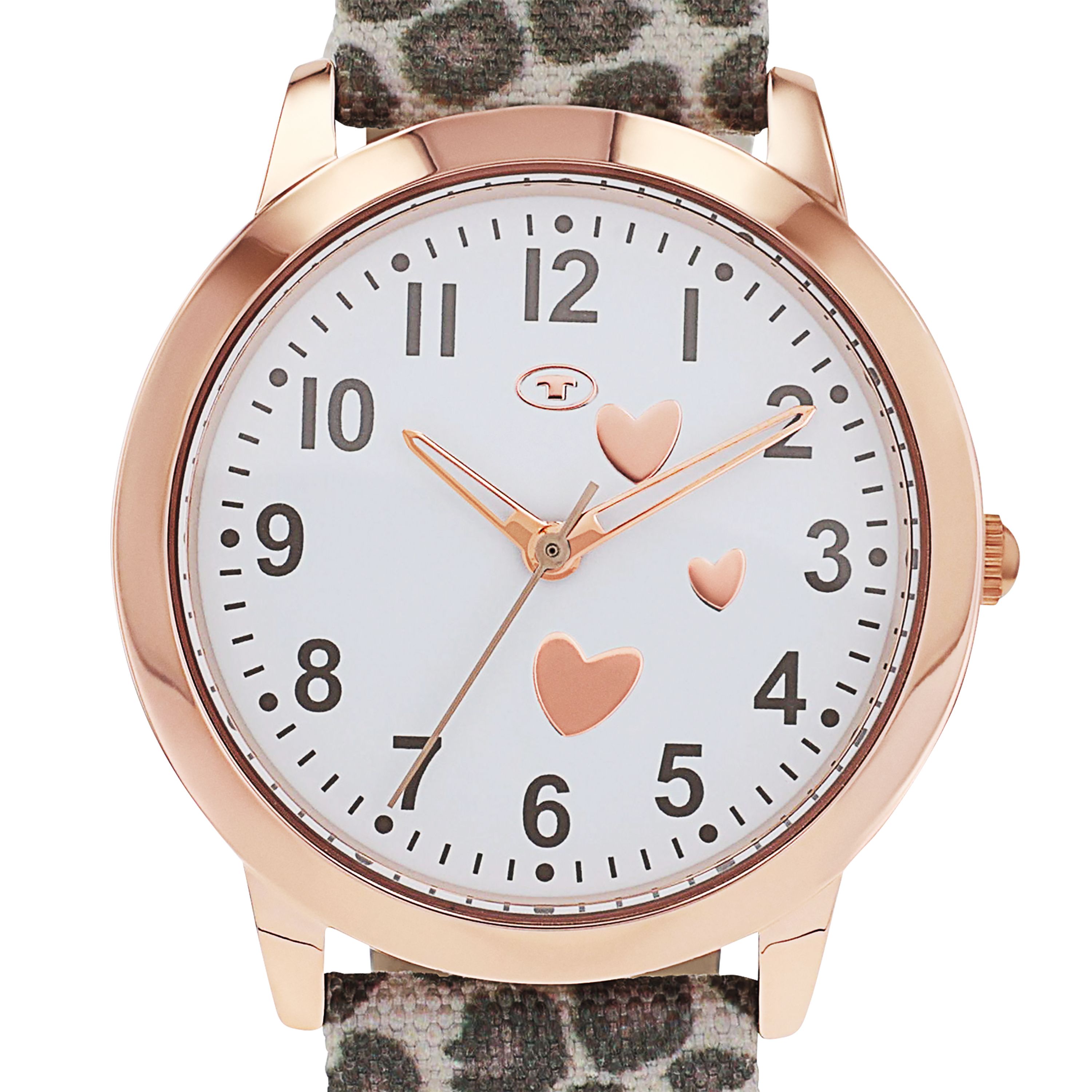 Tom Tailor Mädchen Armbanduhr 2100730 Textilband Leoparden-Print
