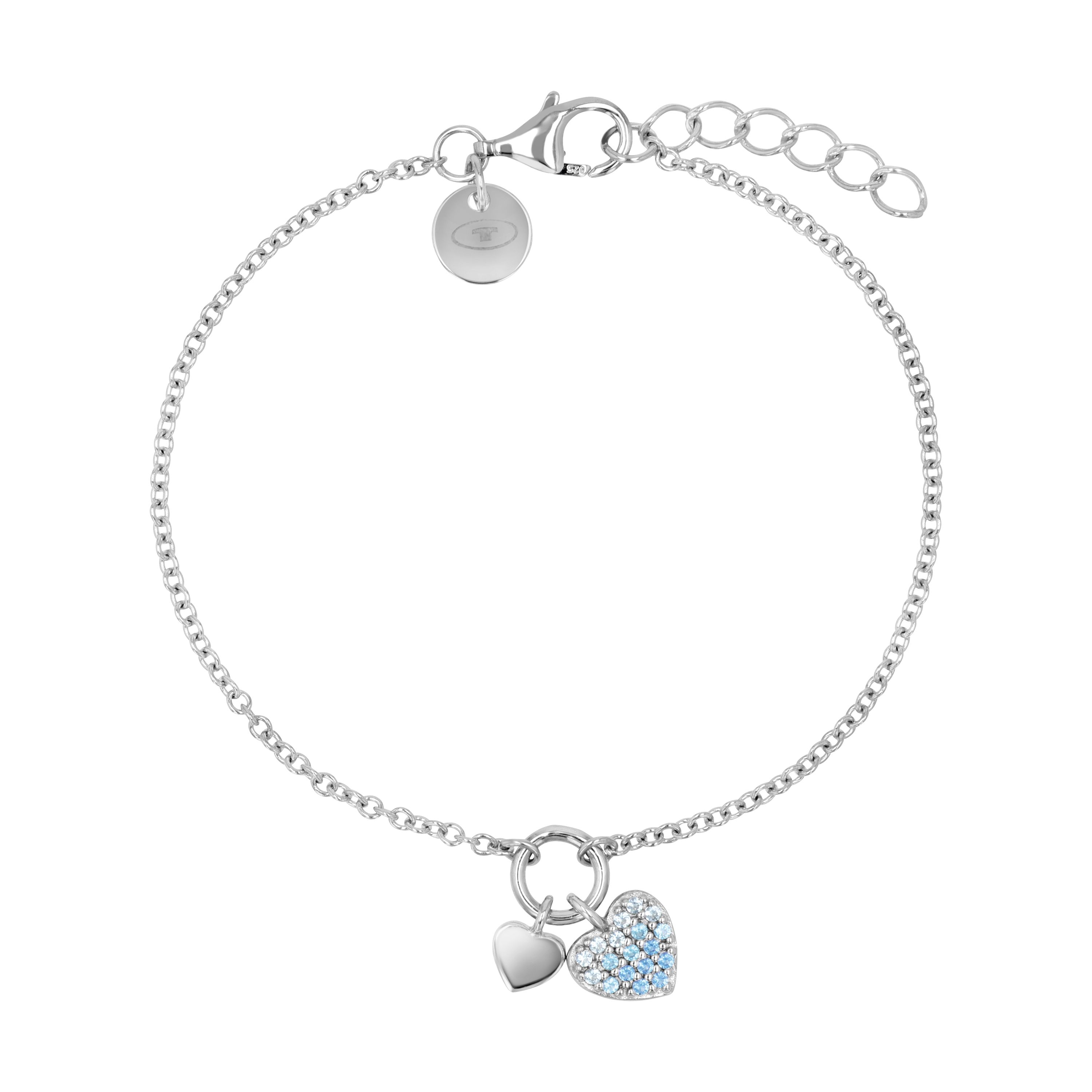 Tom Tailor Mädchen Armband 2101372 Herz Silber 925 synth. Zirkonia blau