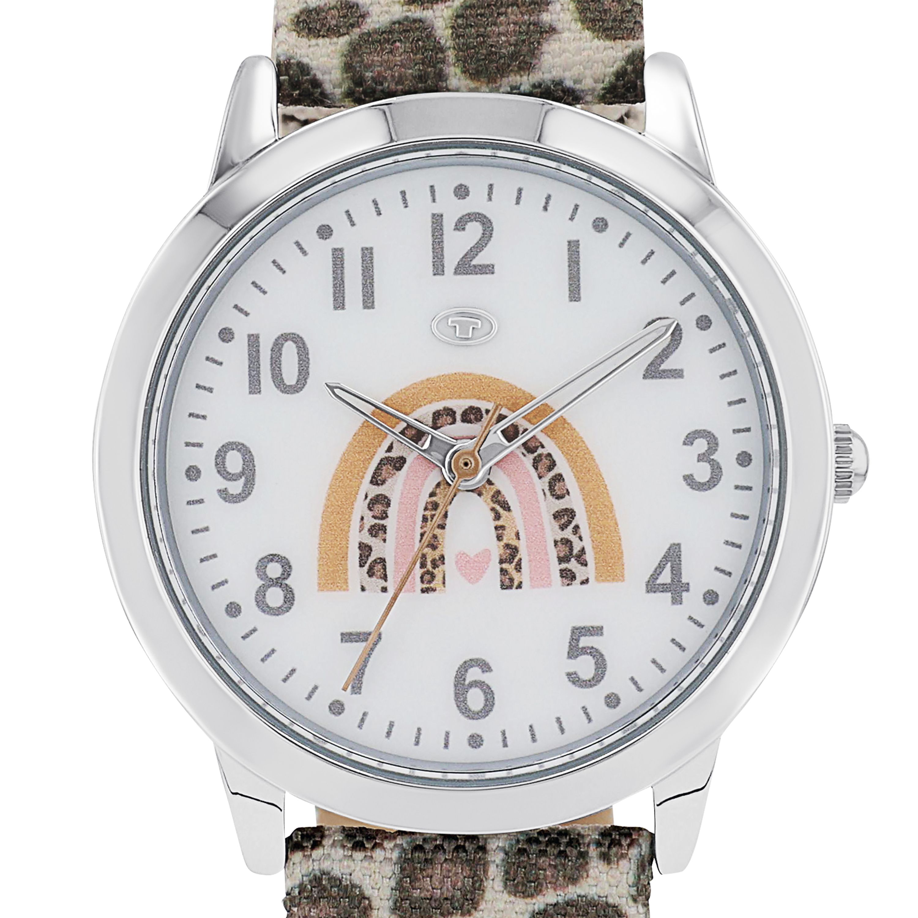 Tom Tailor Mädchen Armbanduhr 2100729 Textilband Leoparden-Print