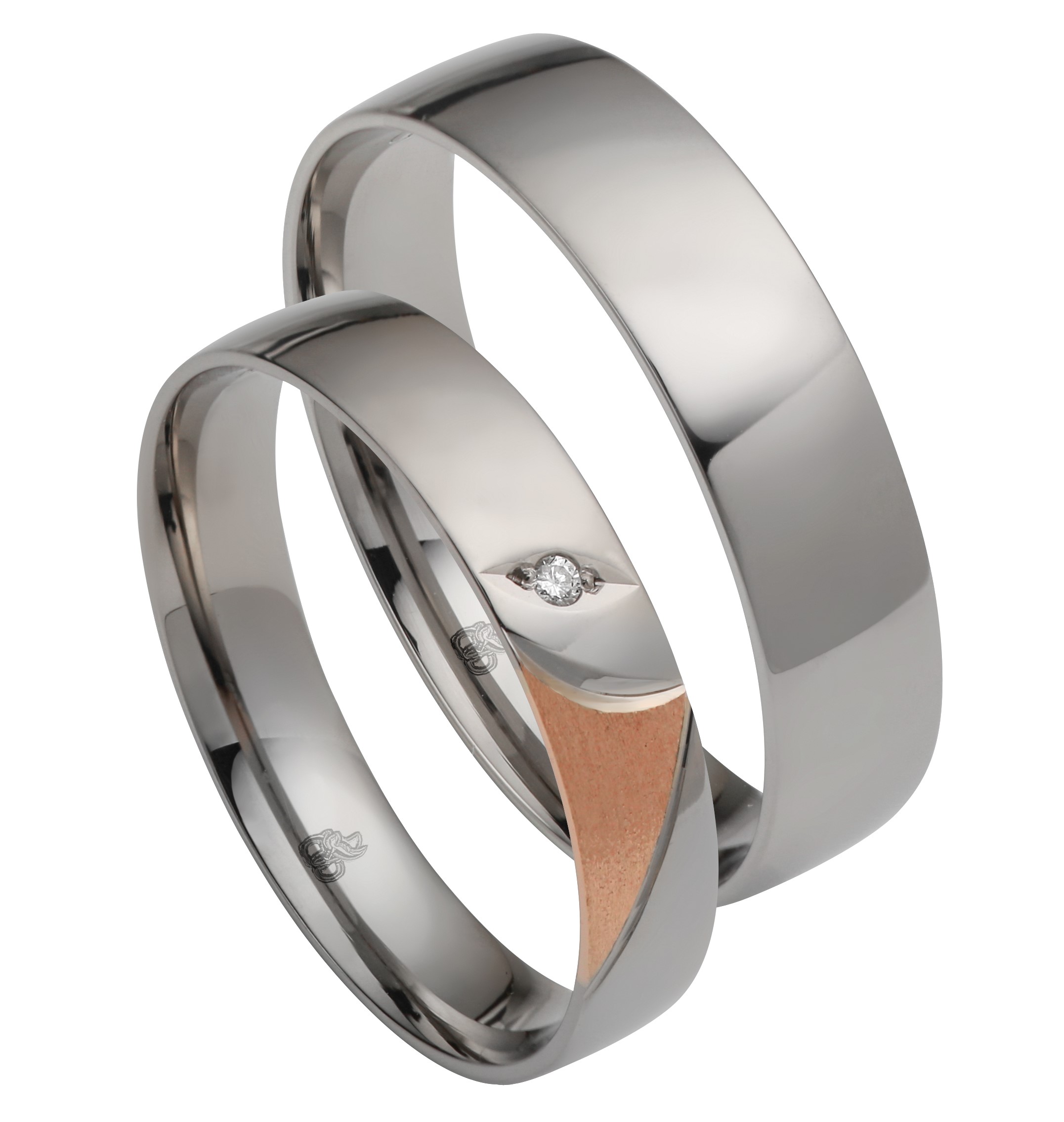 Eheringe Trauringe First Modern Love 82-00014 83-00014 Palladium Rotgold