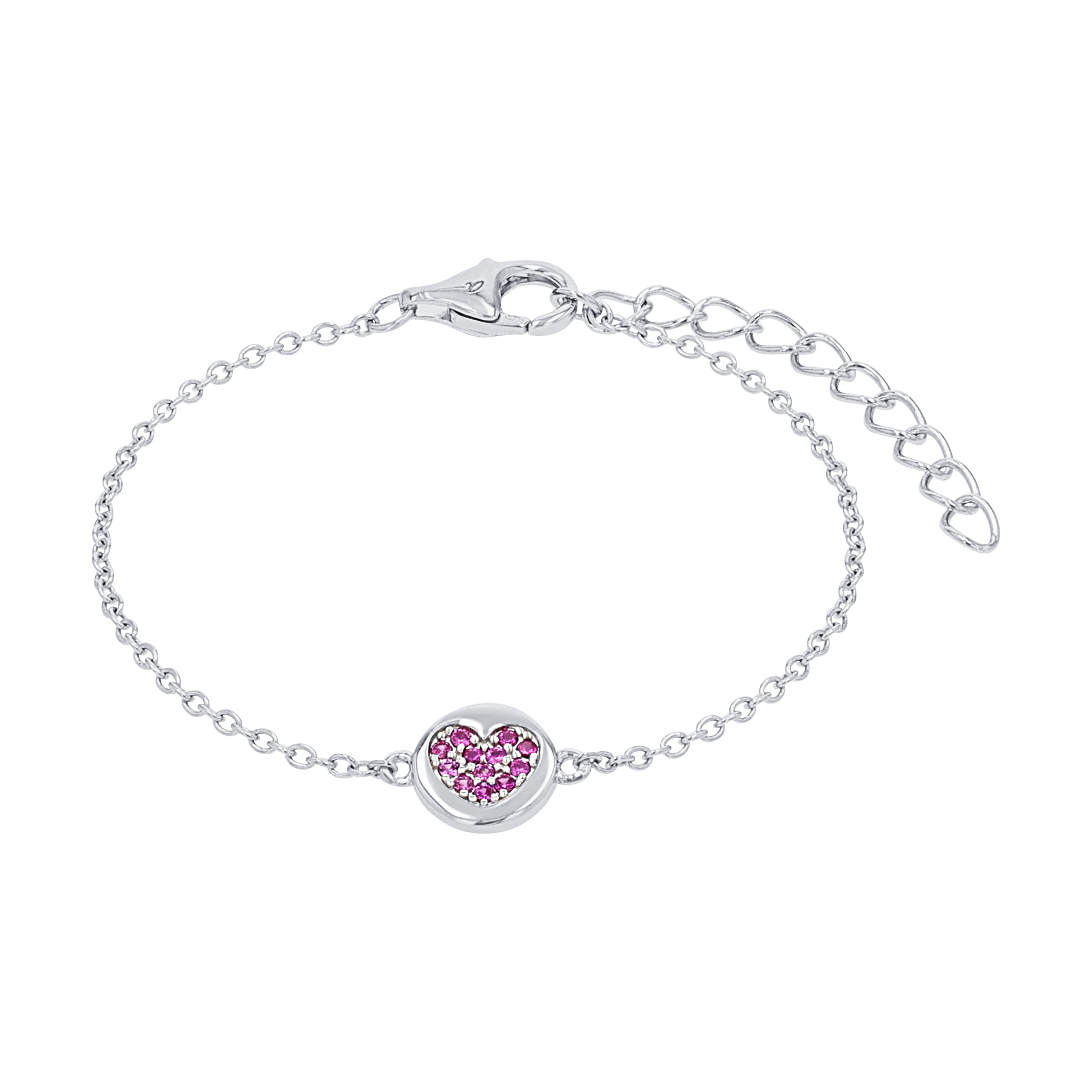 Lillifee Mädchen Armband 2037924 Silber 925 Herz Zirkonia pink